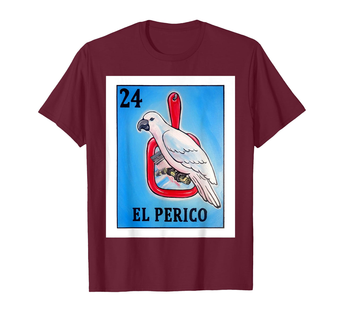 El Perico Card Parakeet Mexican Lottery Card T-Shirt