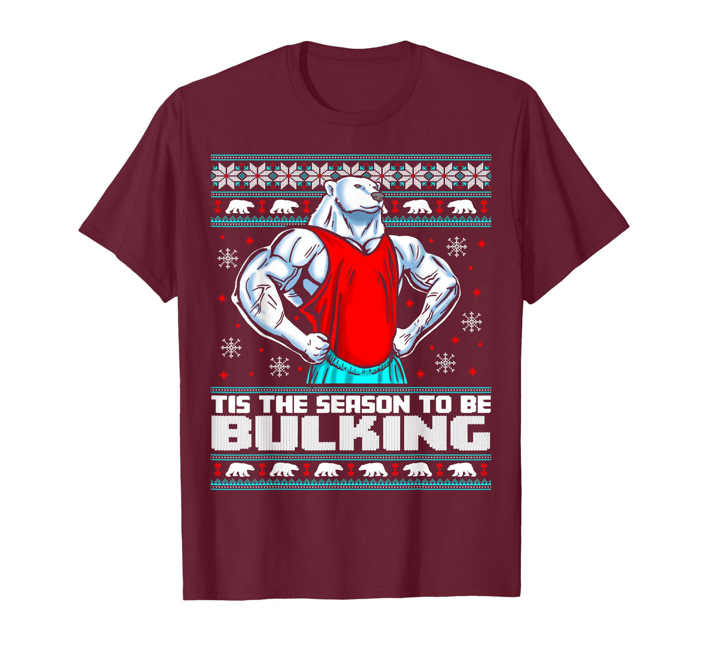 Polar Bear Funny Christmas Workout Shirt Lifting Gym Sweater T-Shirt