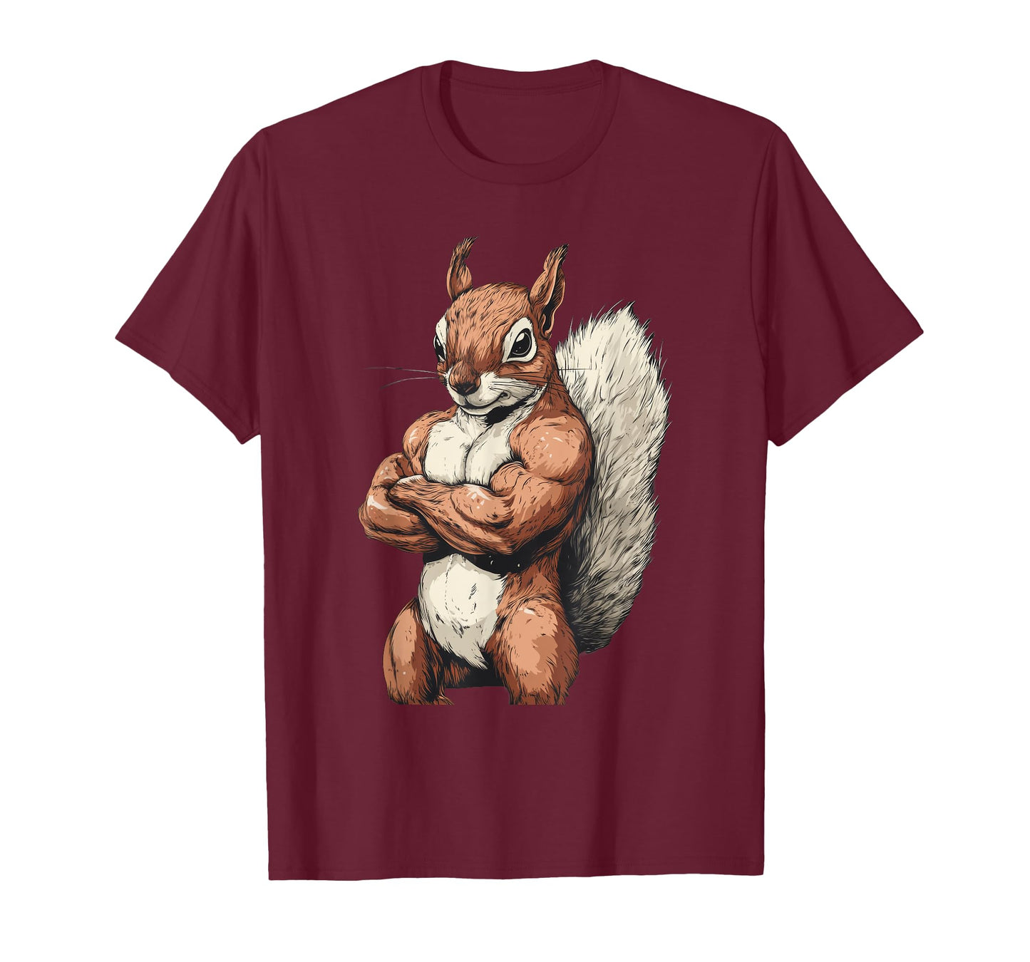 Muscular Squirrel Powerlifting Weightlifting Gym Workout T-Shirt
