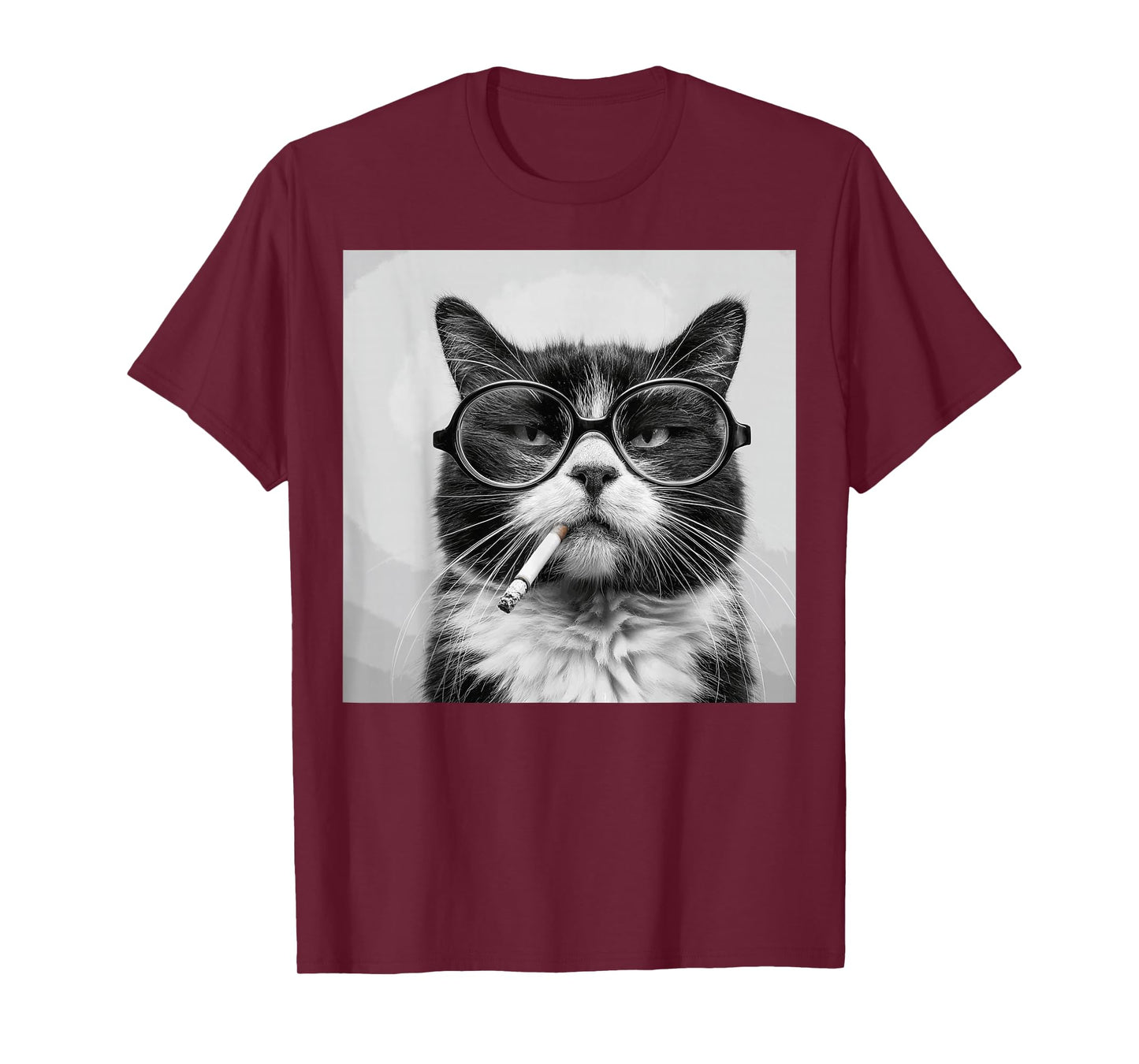Funny Graphic Cat Smoking Adult Funny T-Shirt