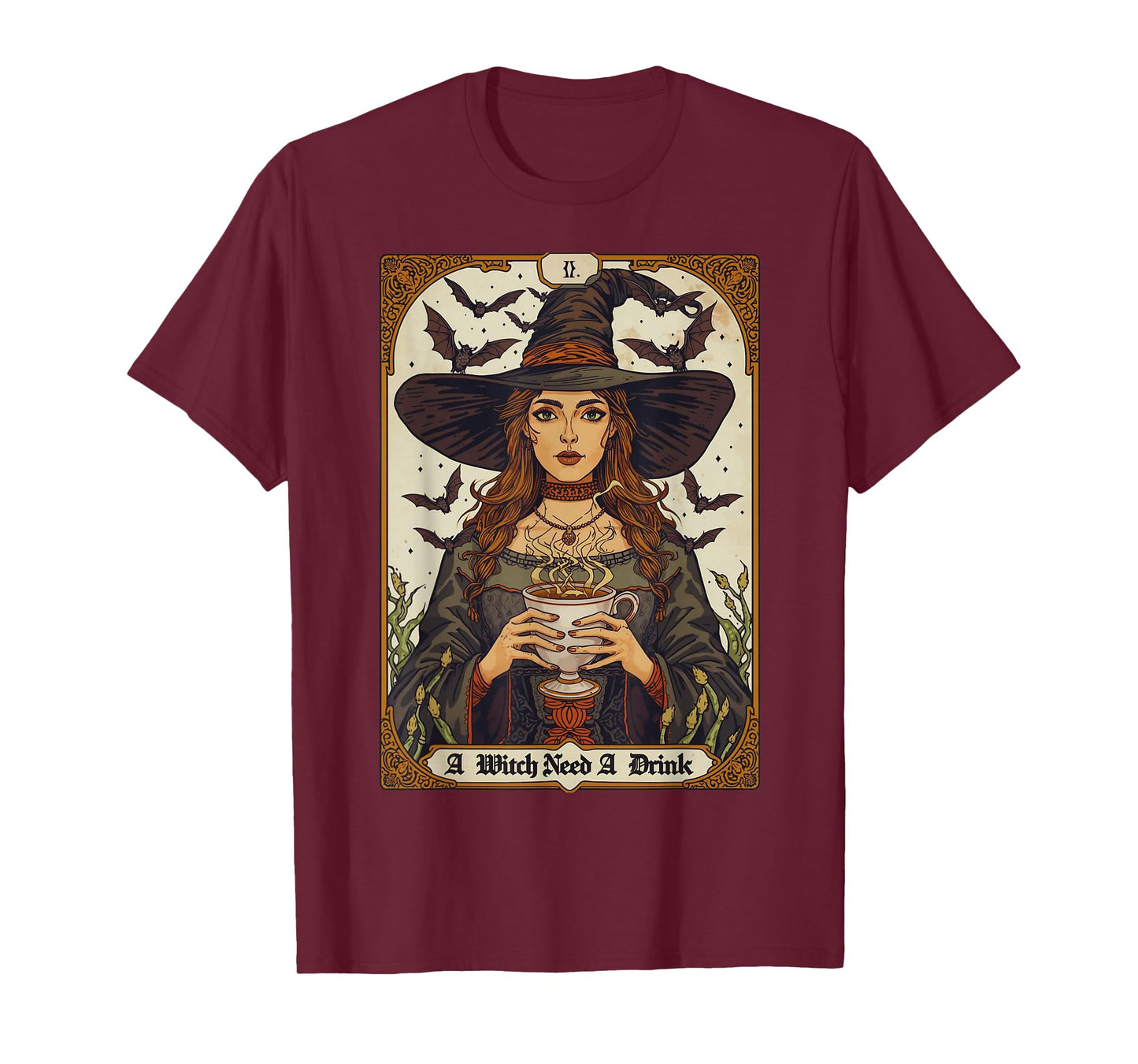 Vintage Halloween Witch Pumpkin Spice Latte Syrup Creamer T-Shirt