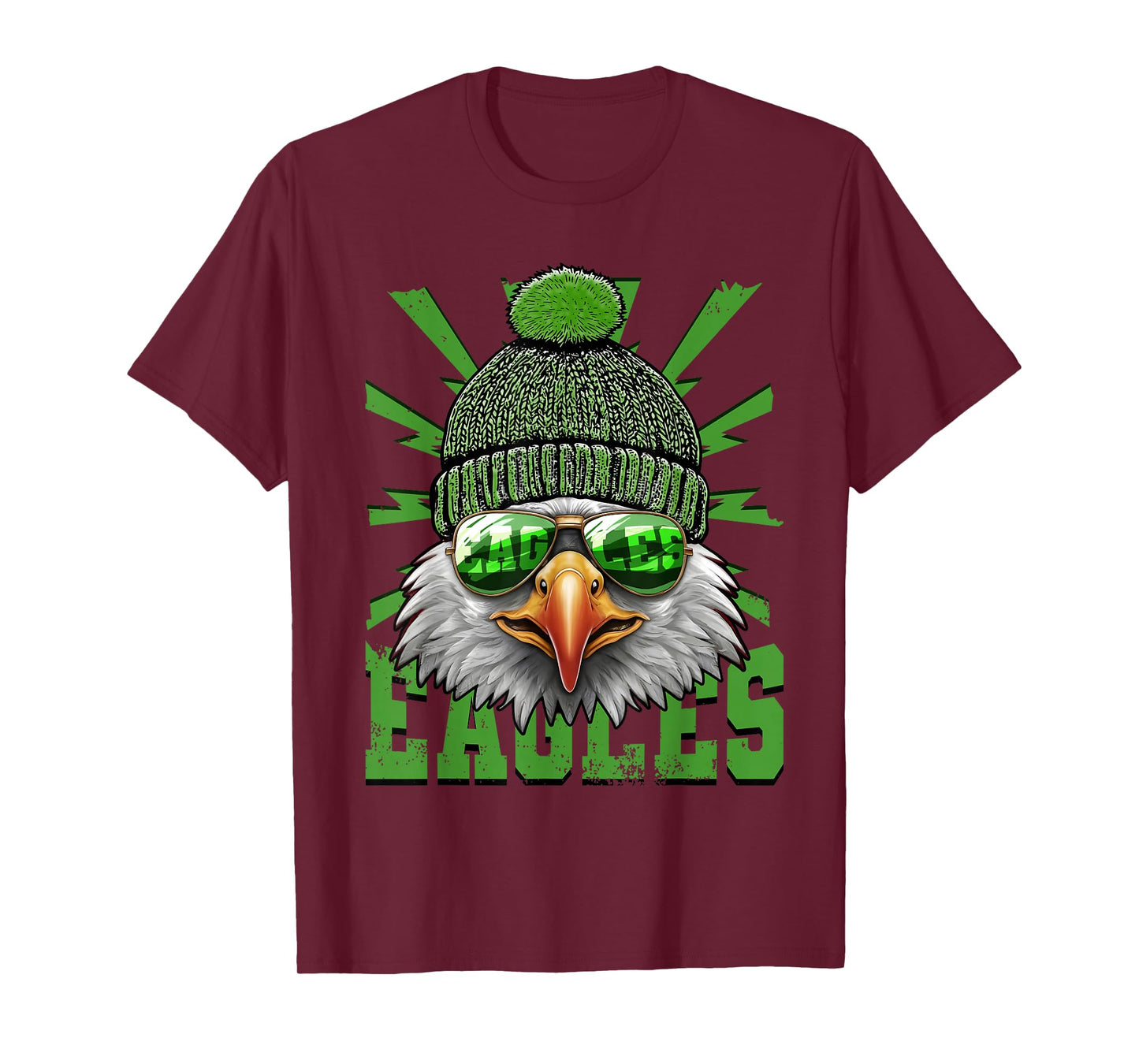 Vintage Cool Face Eagles with Sunglasses Women Men Tees T-Shirt