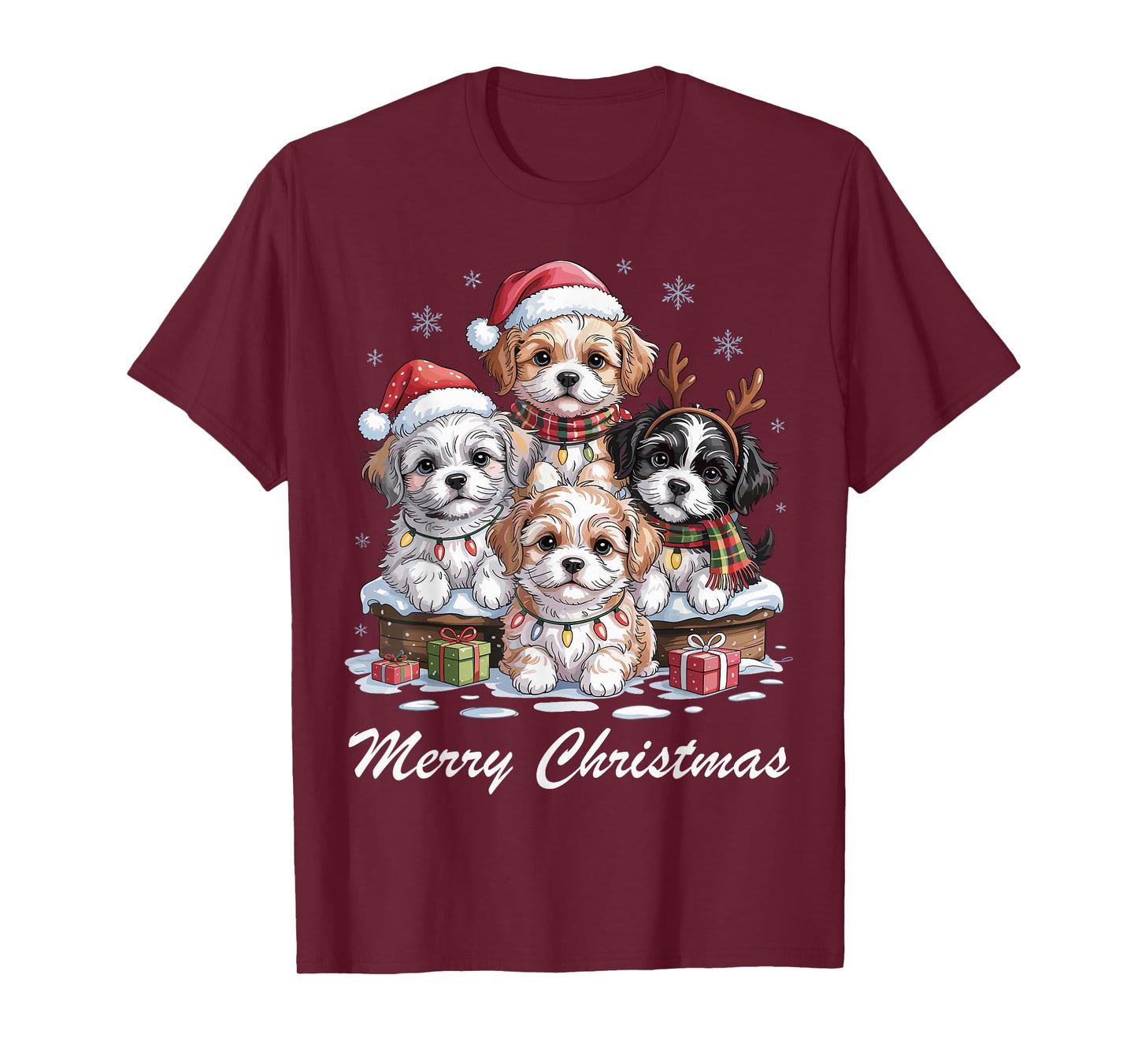 Havanese Merry Christmas Funny Dog Lovers Holiday Pajama T-Shirt
