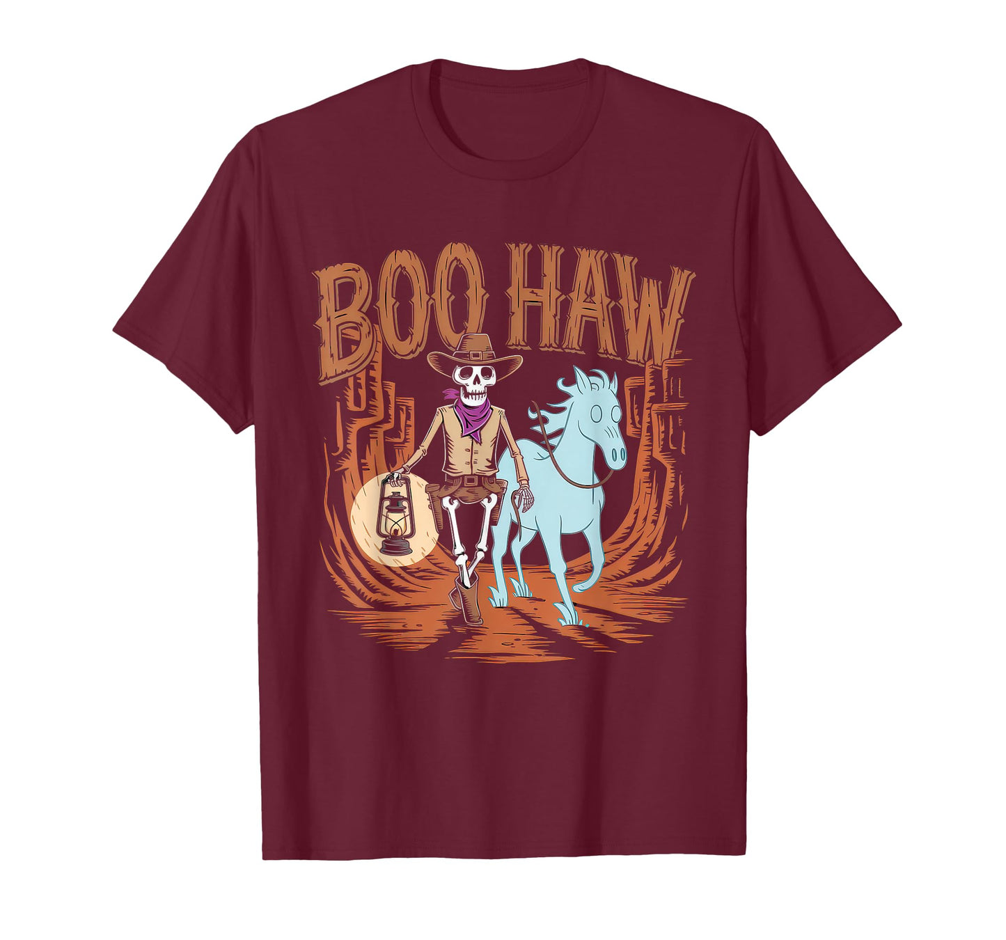 Halloween Costume Boo Haw Witch Skeleton Scary Rodeo Western T-Shirt