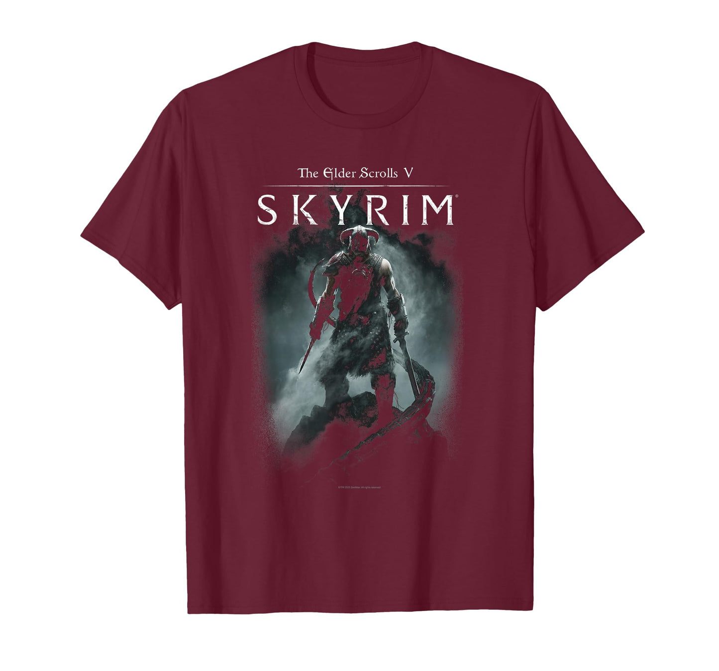 Elder Scrolls Skyrim Dragonborn In Silhouette Video Game T-Shirt