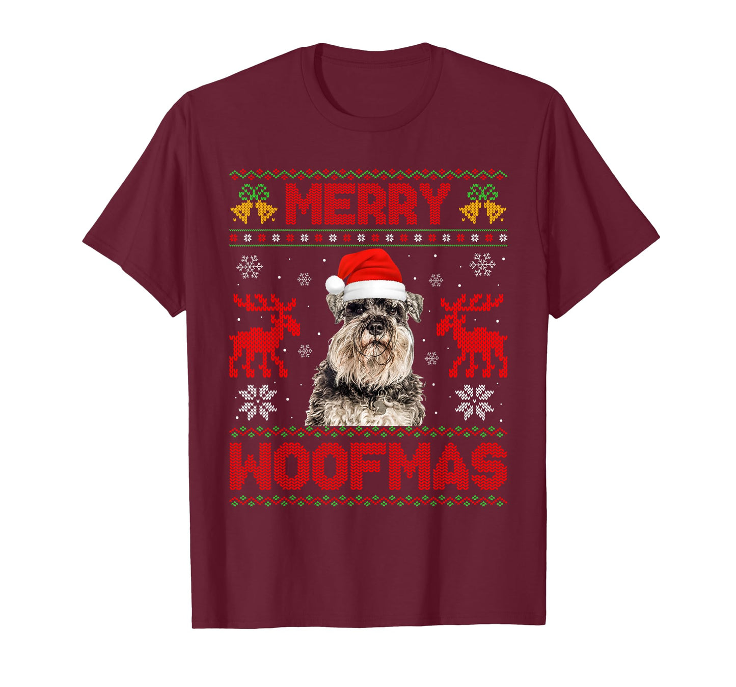 Miniature Schnauzer Ugly Christmas Sweaters Pet Dog Xmas T-Shirt