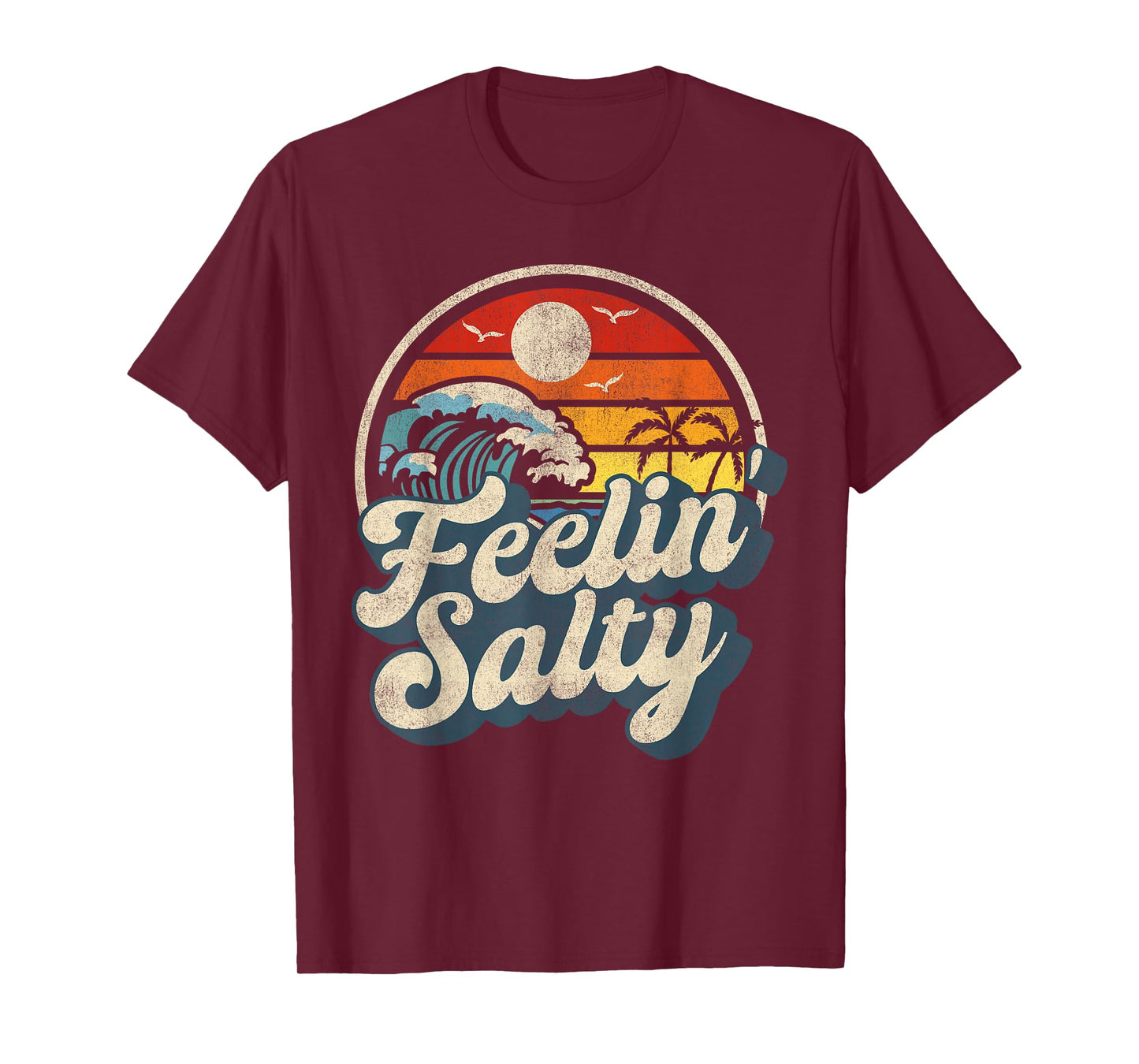 Feelin' Salty Summer Beach Vintage Wave T-Shirt