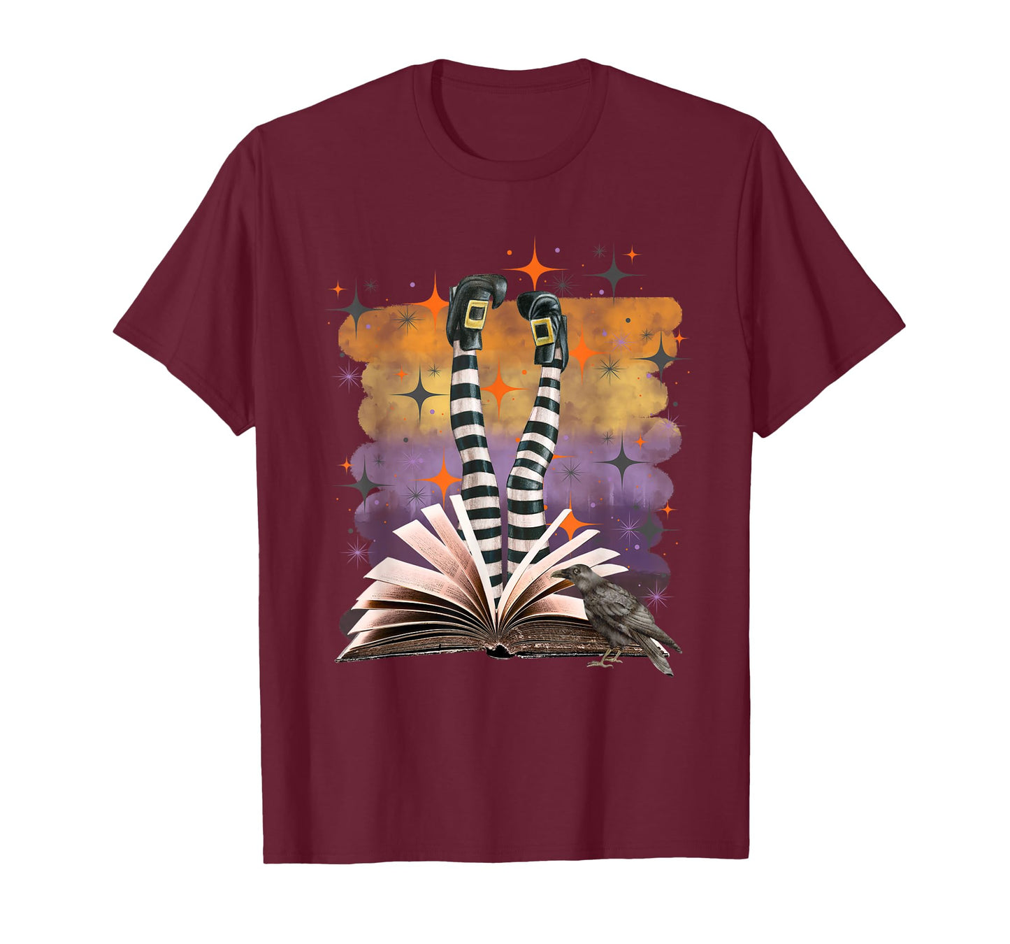 Halloween Witch Book Design Spooky Magical Library Art T-Shirt