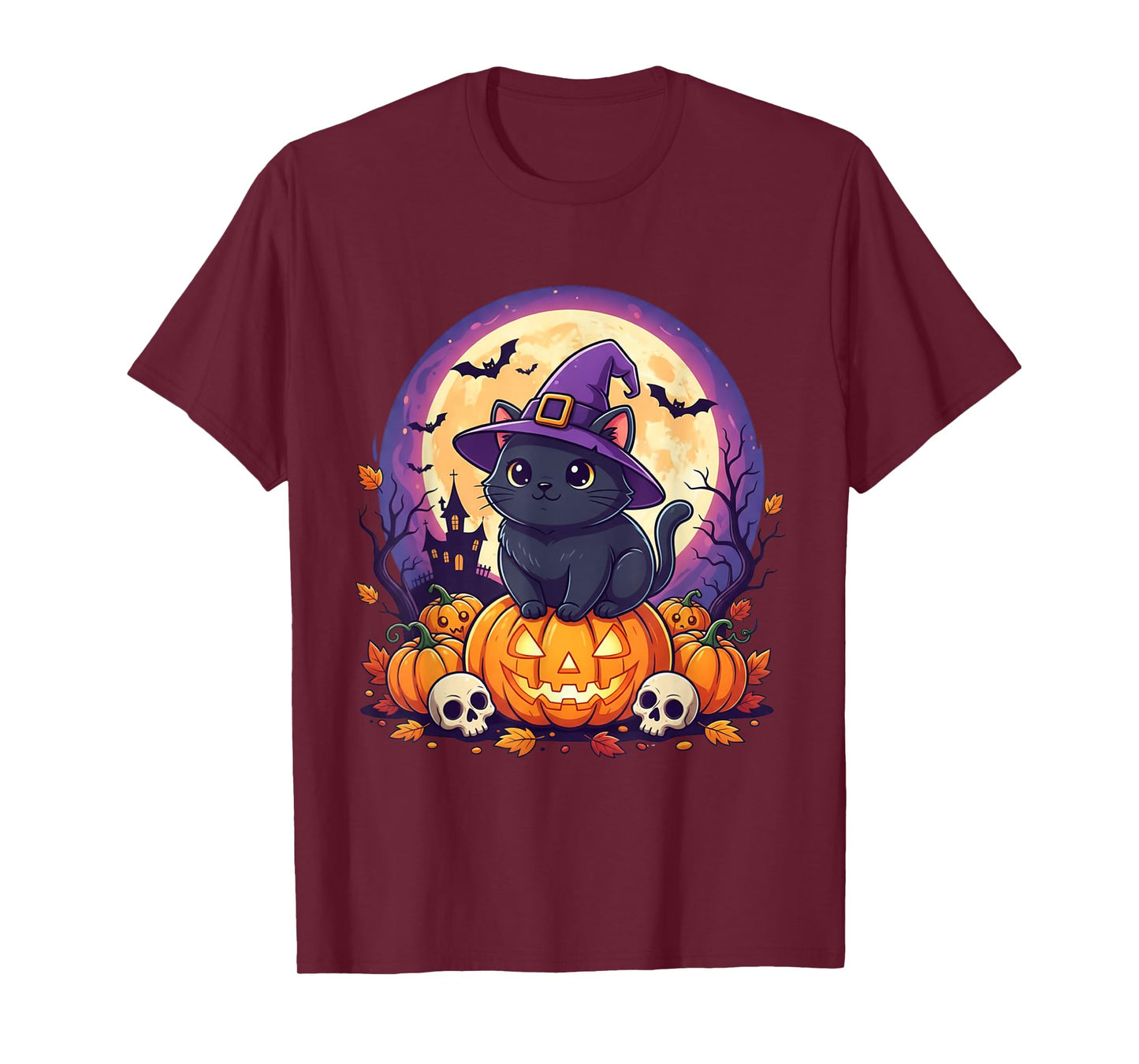 Cute Cat Pumpkin Halloween Spooky Costume Fall Autumn Season T-Shirt