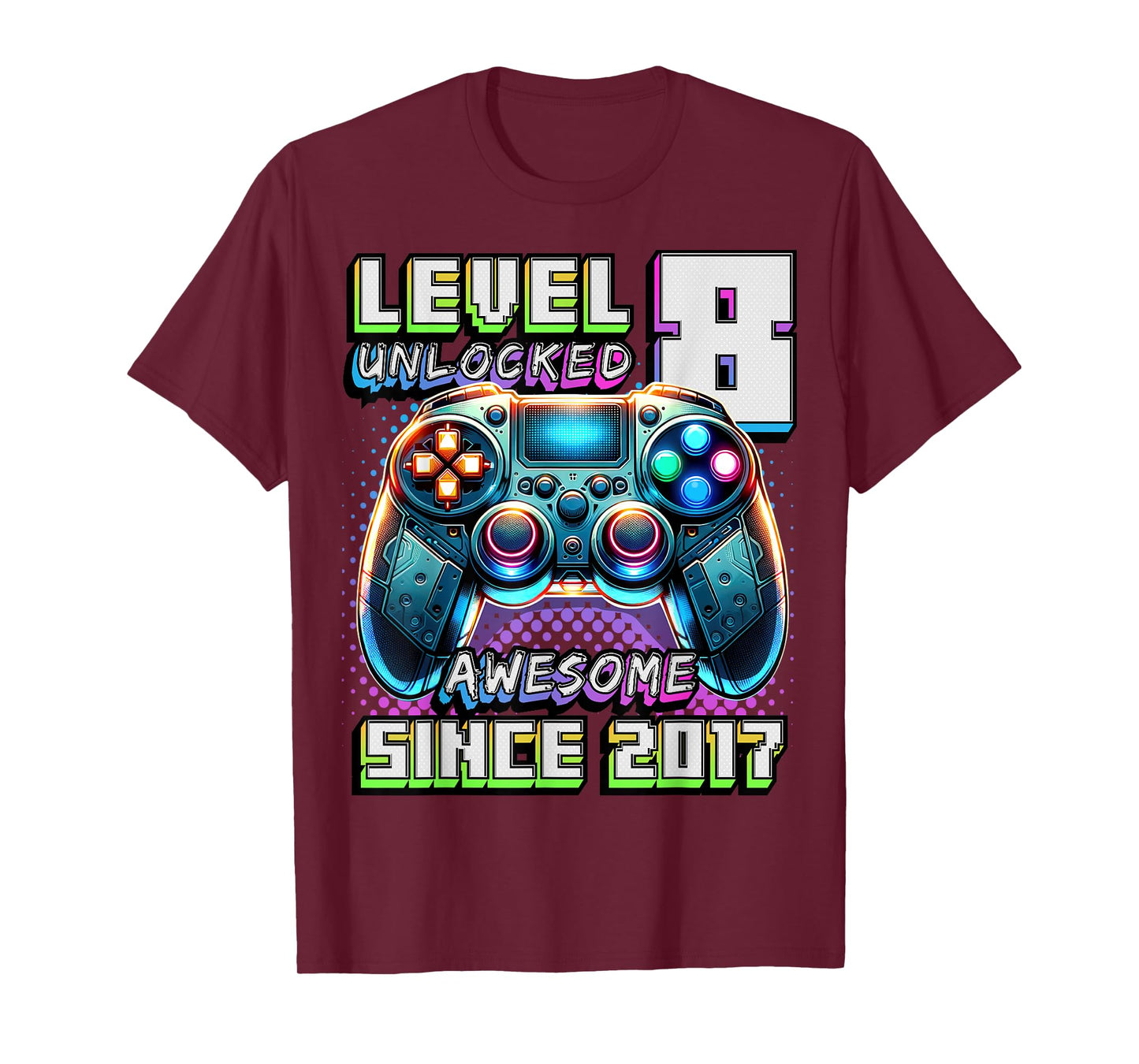 8th Birthday Boy Level 8 Gamer 8 Year Video Game Party T-Shirt