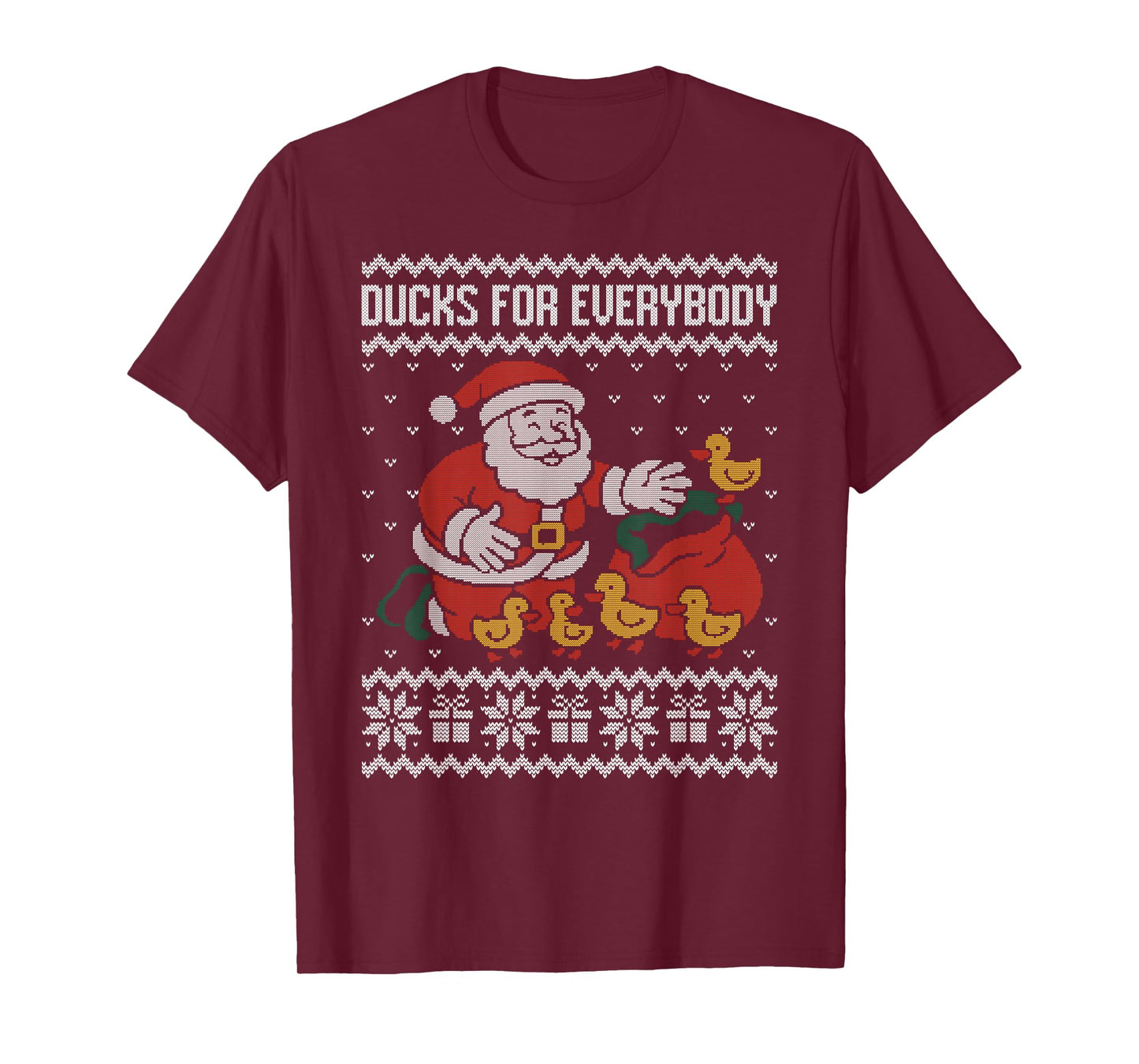 Ducks for Everybody Ugly Sweater Christmas Santa Claus T-Shirt