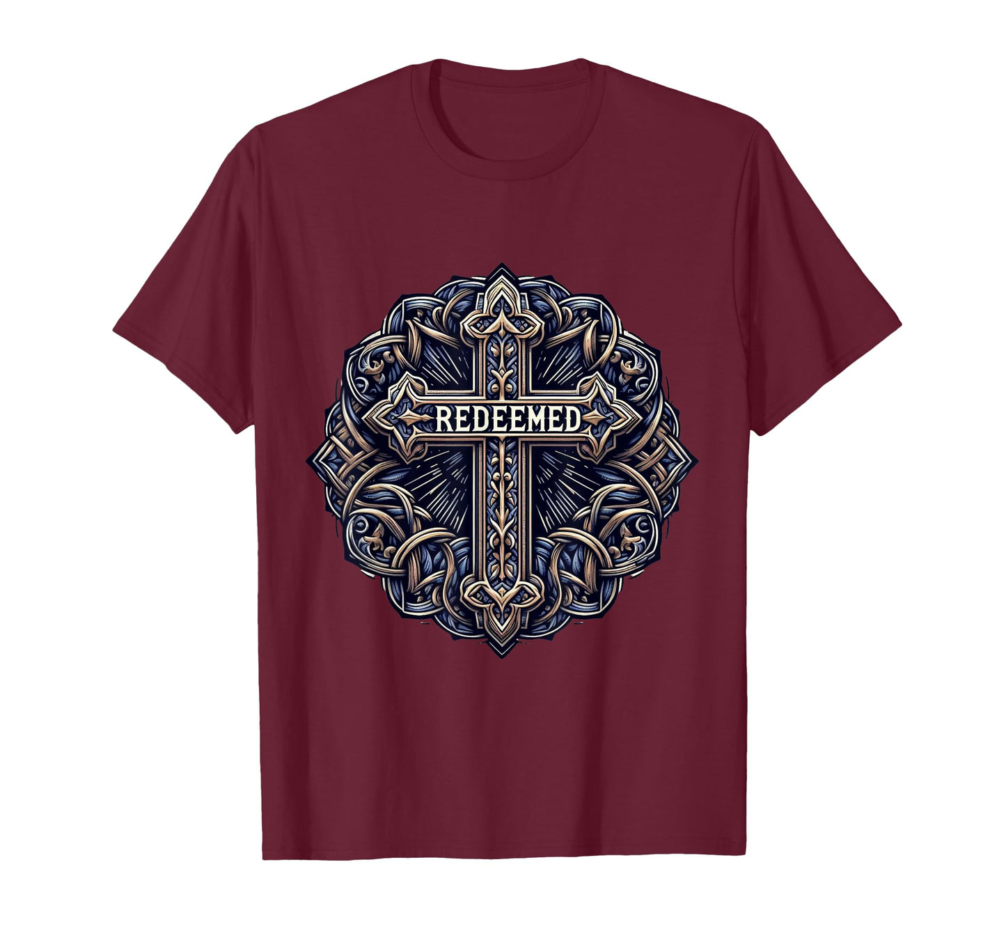 Redeemed Cross Mens Christian Jesus T-Shirt
