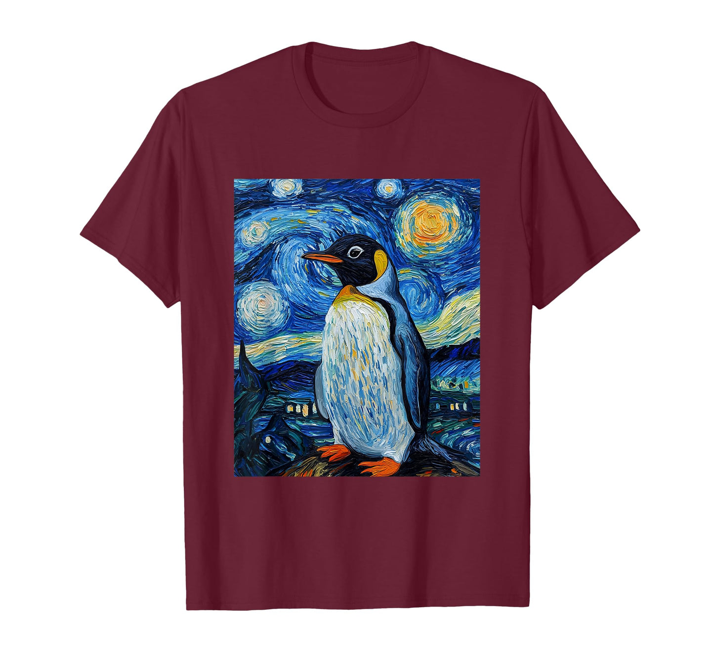 Penguin Bird - Van Gogh Style - Starry Night T-Shirt