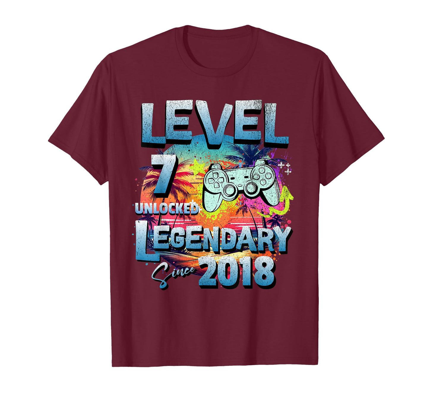 Level 7 years old unlocked since 2018 Legendary birthday T-Shirt