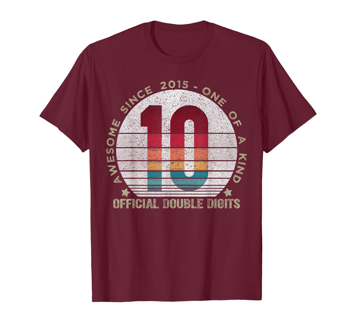 Official Double Digits 10 Year Old Gifts 10th Birthday 2015 T-Shirt