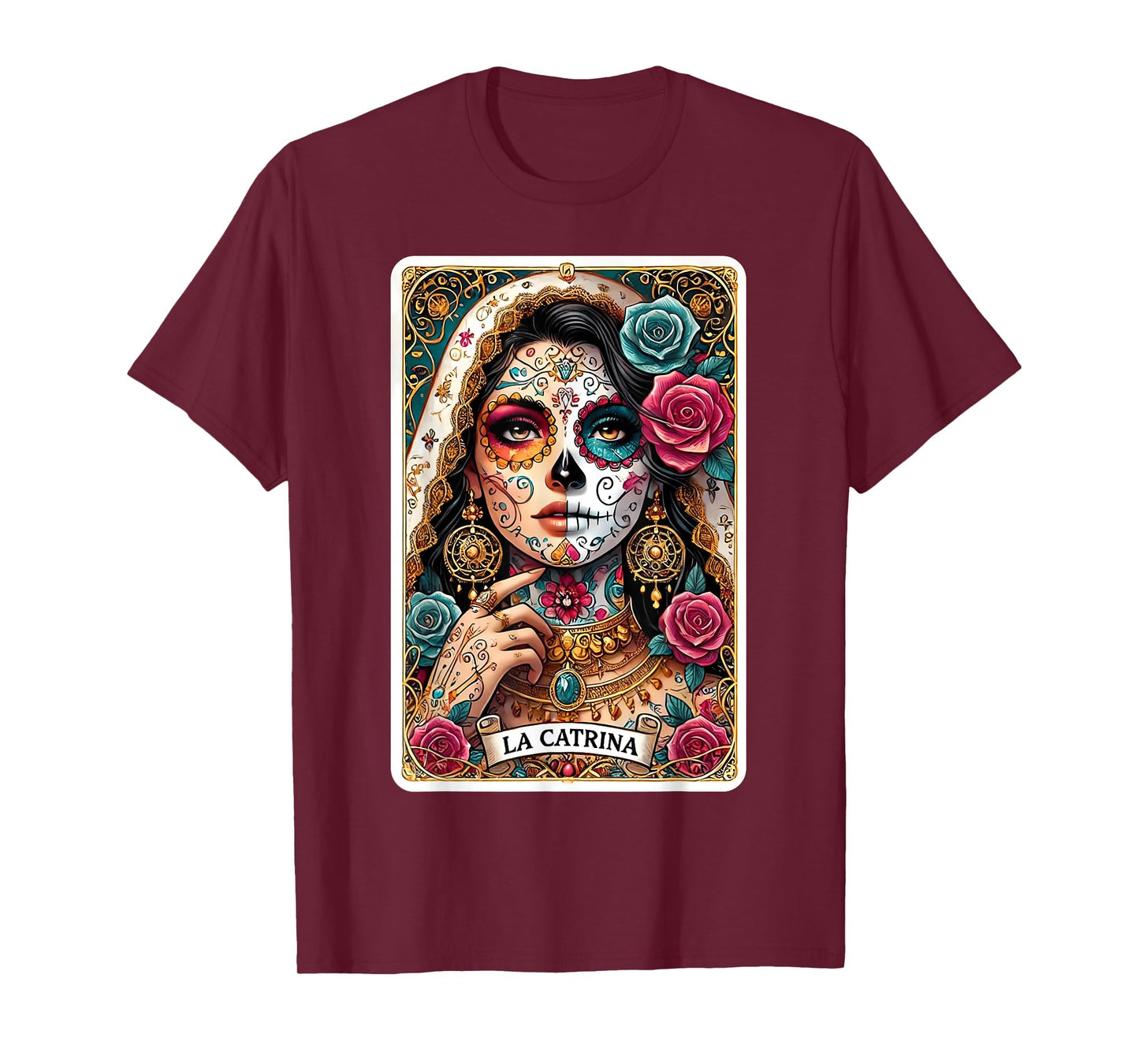 La Catrina Tarot Card Day of the Dead Dia de los Muertos T-Shirt