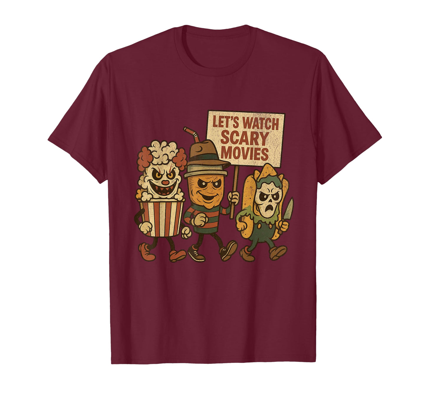 Funny Halloween Let's Watch Scary Movies Horror Fan T-Shirt