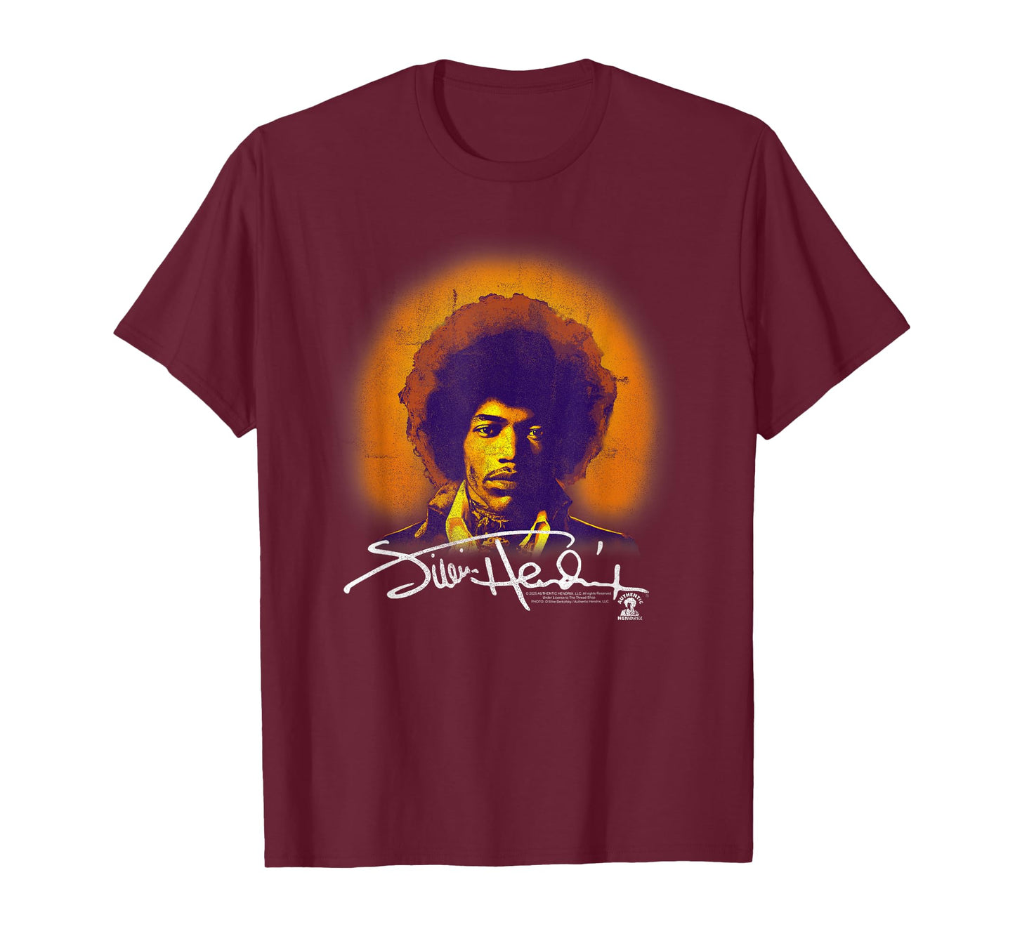 Jimi Hendrix Halo Portrait with Signature Vintage Band T-Shirt