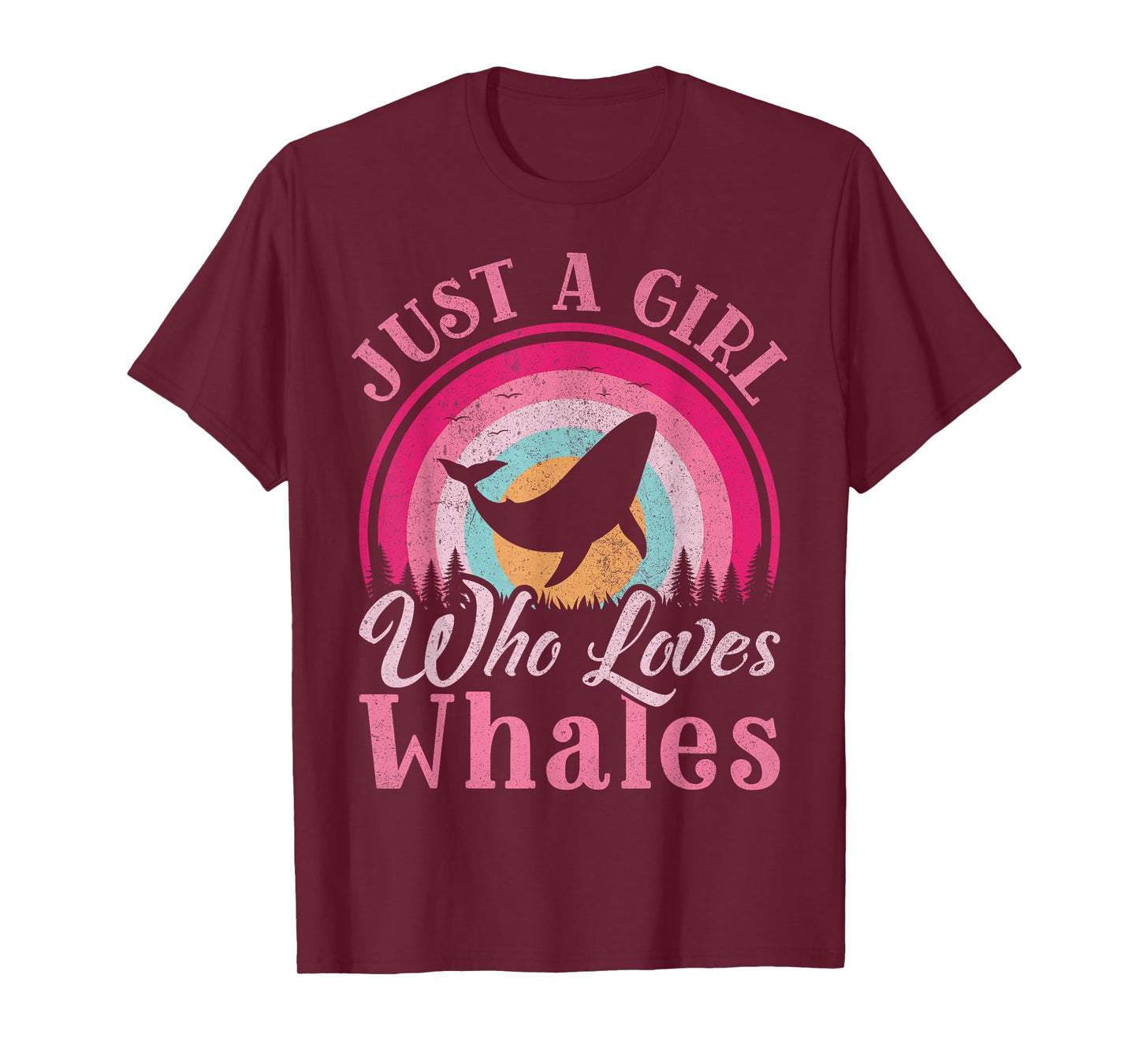 Just A Girl Who Loves Whales Women Girls Vintage Whale T-Shirt