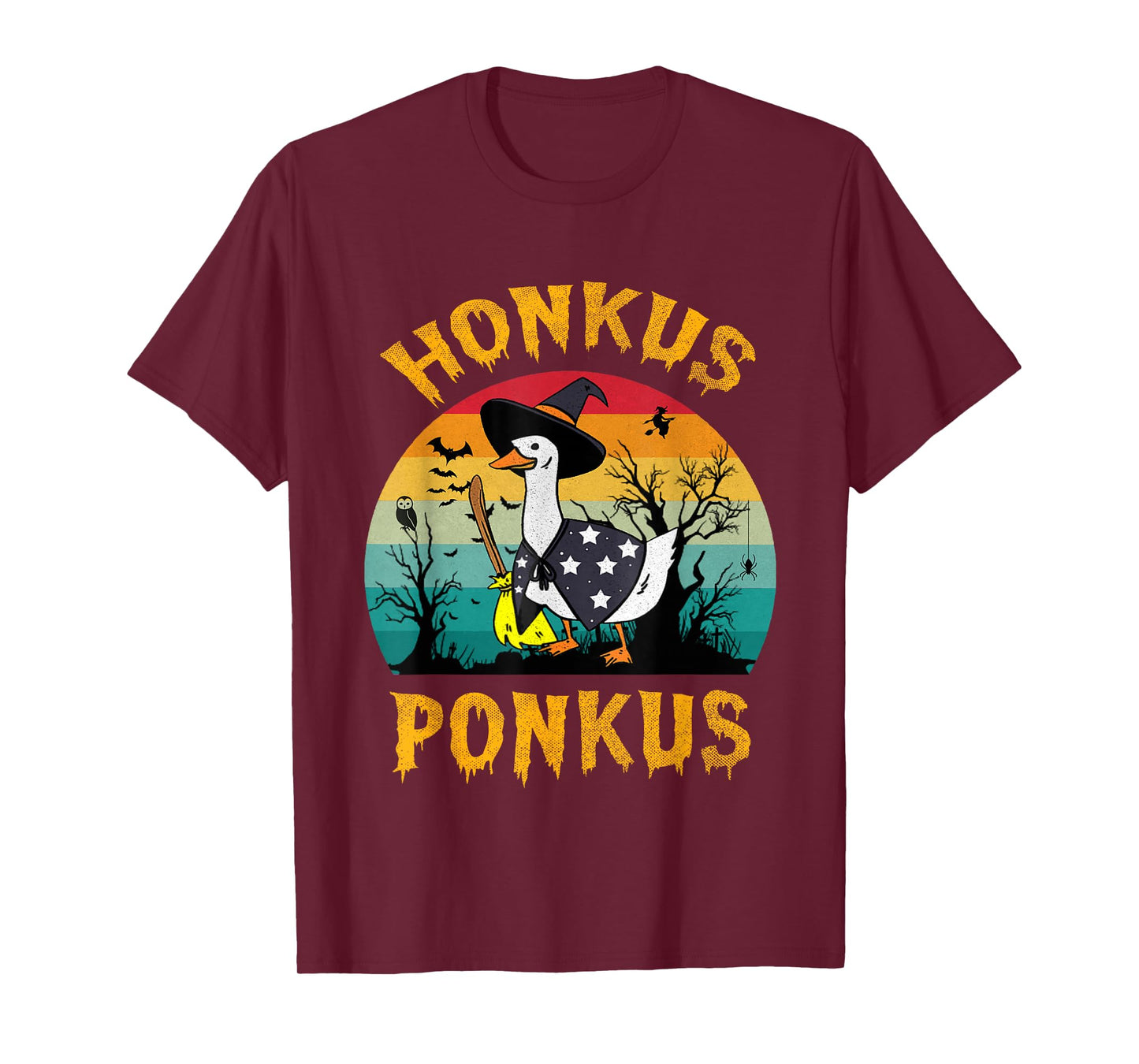 Funny Halloween Witches Duck Cute Retro Honkus Ponkus T-Shirt