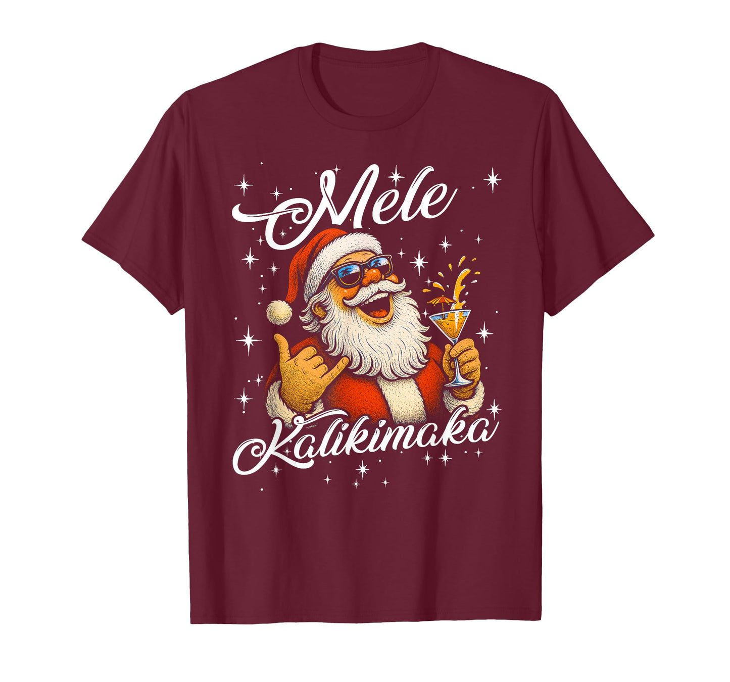 Retro Mele Kalikimaka Hawaiian Christmas Cocktail, Party T-Shirt