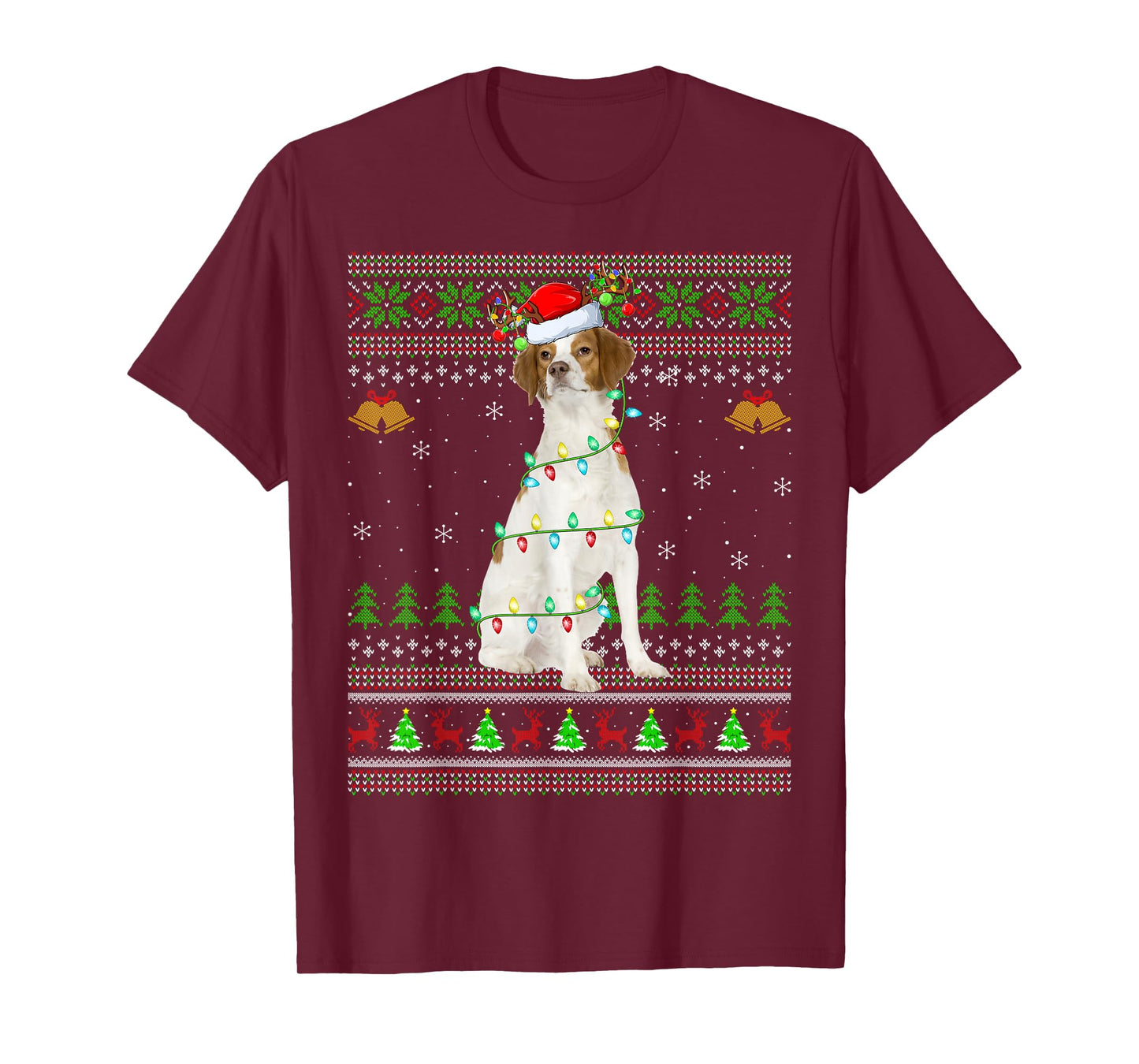 Brittany Spaniel Dog Ugly Christmas Sweaters Holiday Xmas T-Shirt