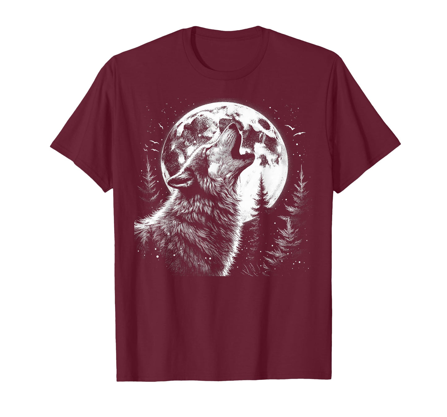 Graphic Tee Wolf Howling Moon Forest Nature Wildlife Animal T-Shirt