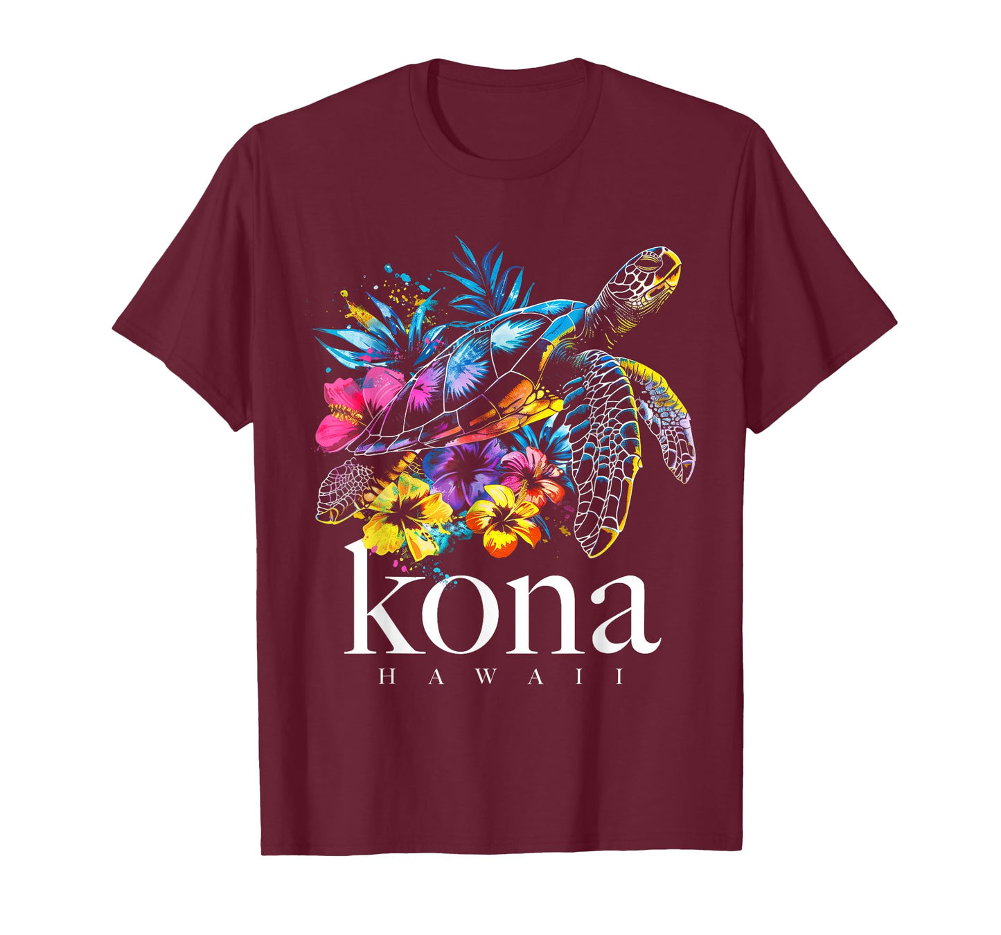 Kona Hawaii Sea Turtle Hawaiian Surfer Souvenir T-Shirt