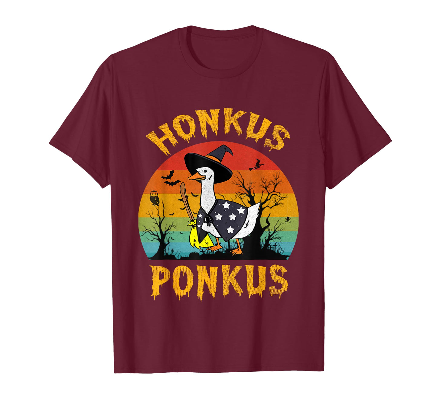 Halloween Witches Duck Cute Retro Honkus Ponkus T-Shirt