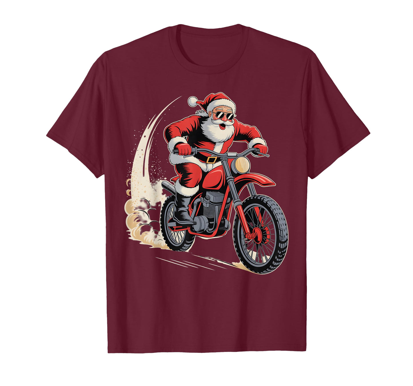 Dirt Bike Christmas Santa Motocross Biker Funny Xmas Boys T-Shirt