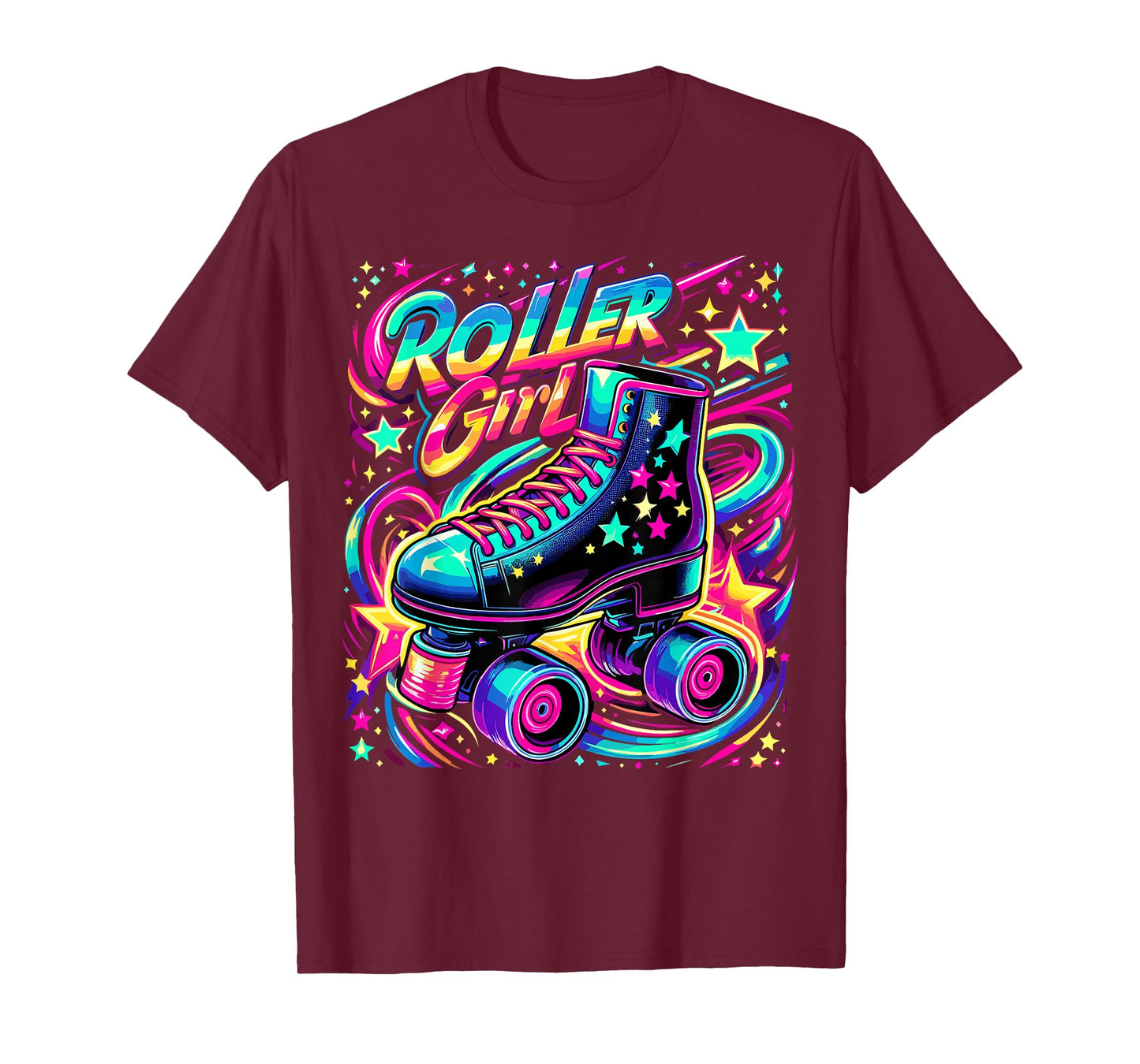 Roller Girl Skater 90s 80s Skating Vintage Skates T-Shirt
