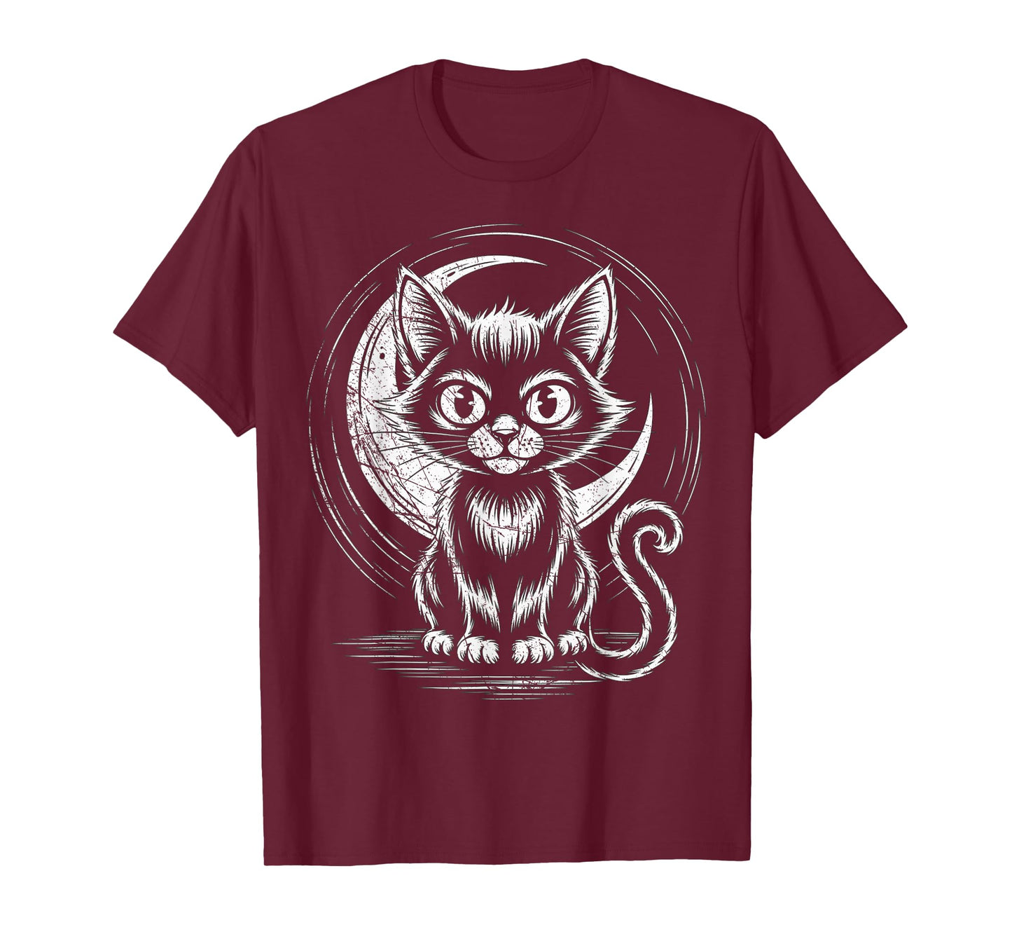 Black Cat Lazy Halloween Costume Scary Creepy T-Shirt