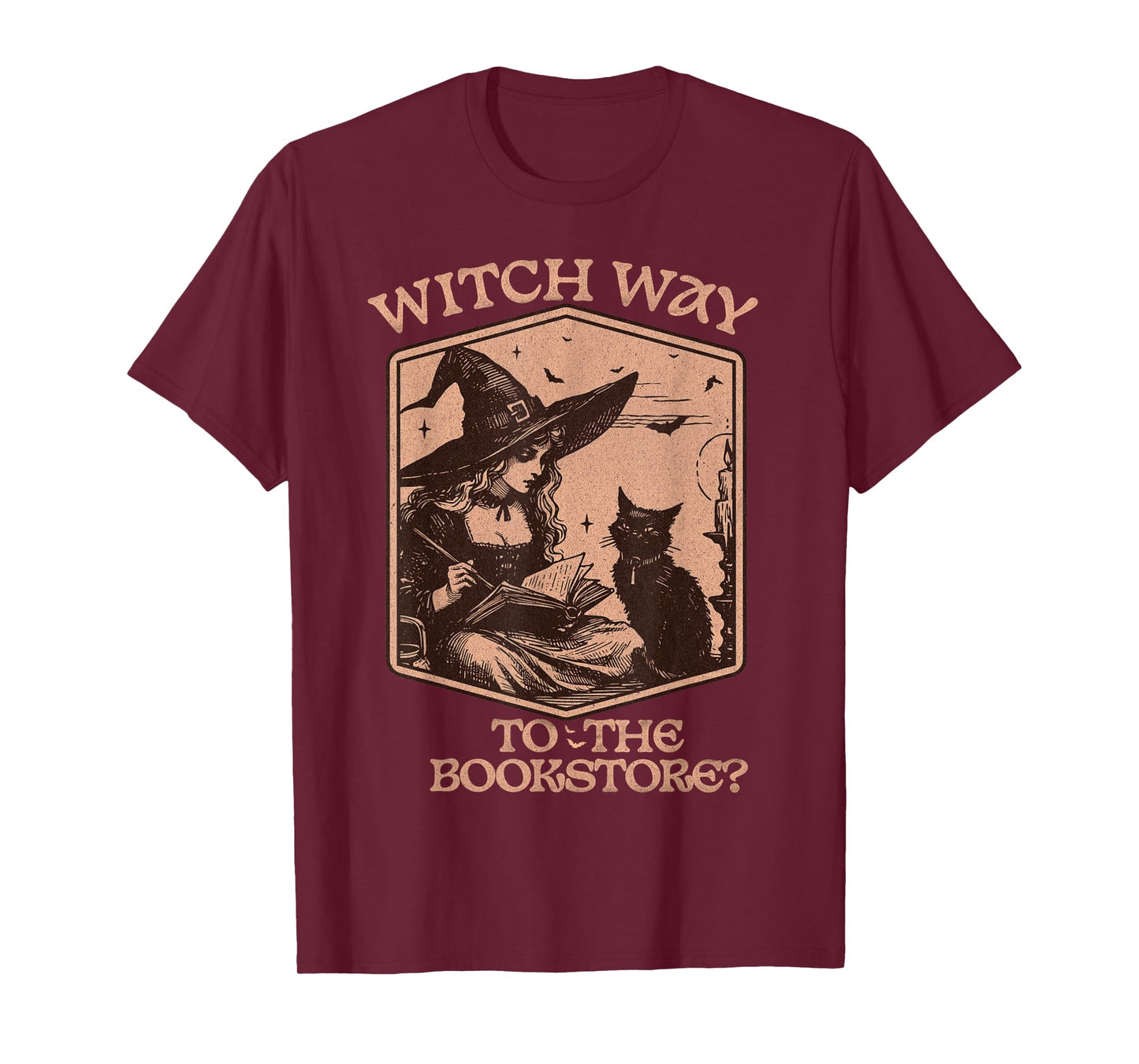 Halloween Book Lover Witch Way to The Bookstore Tee T-Shirt