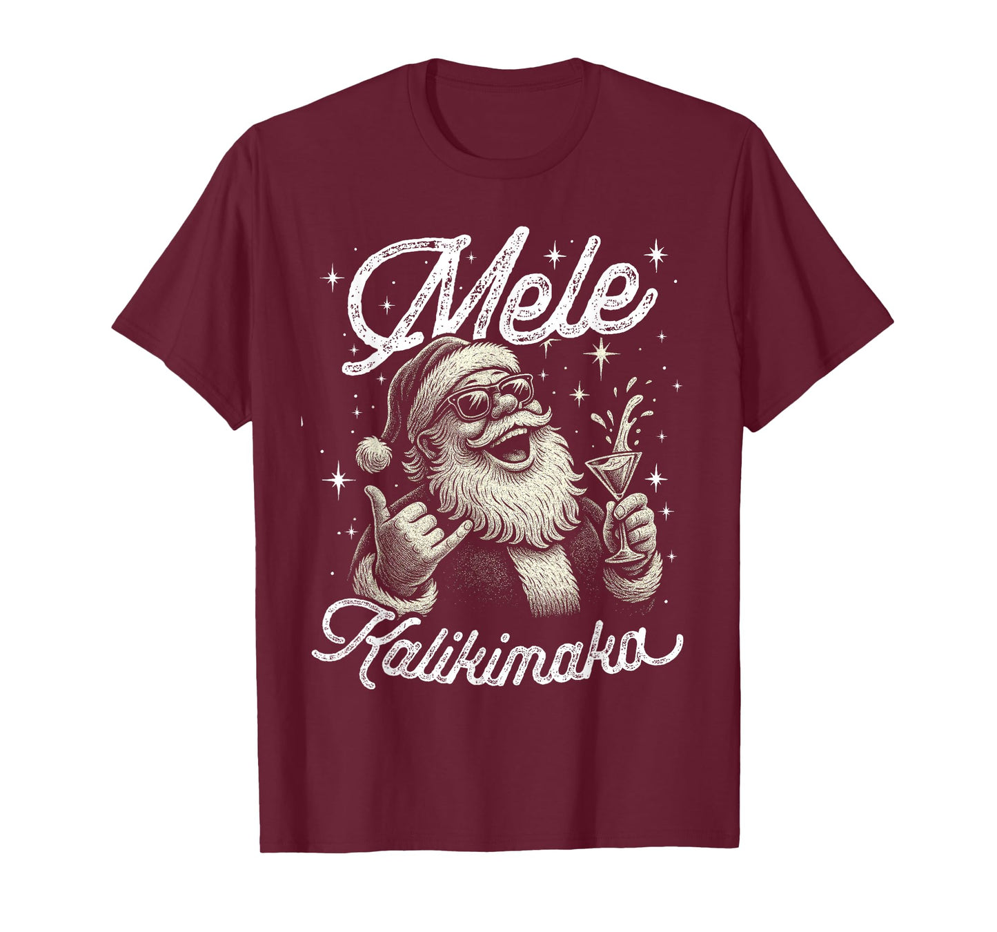 Retro Mele Kalikimaka Hawaiian Christmas Cocktail, Party T-Shirt