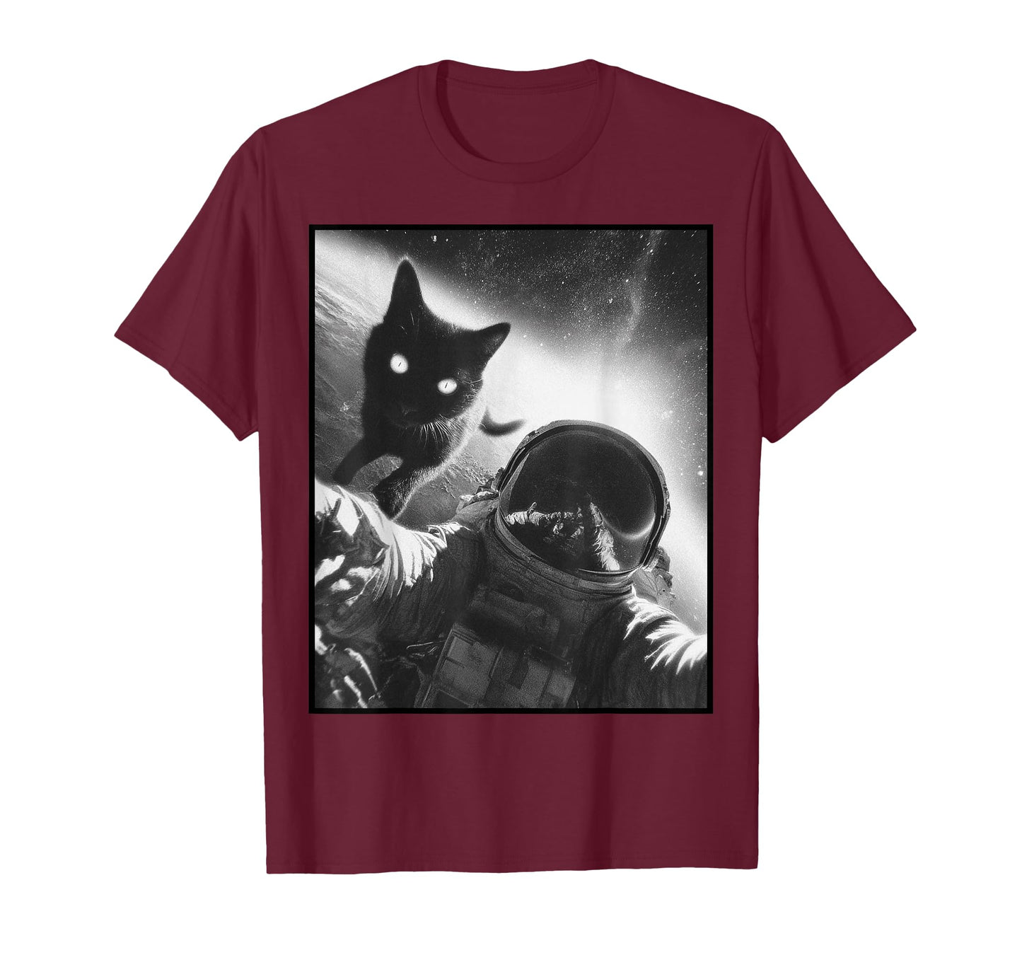 Funny Graphic Cat Astronaut Selfie Funny T-Shirt