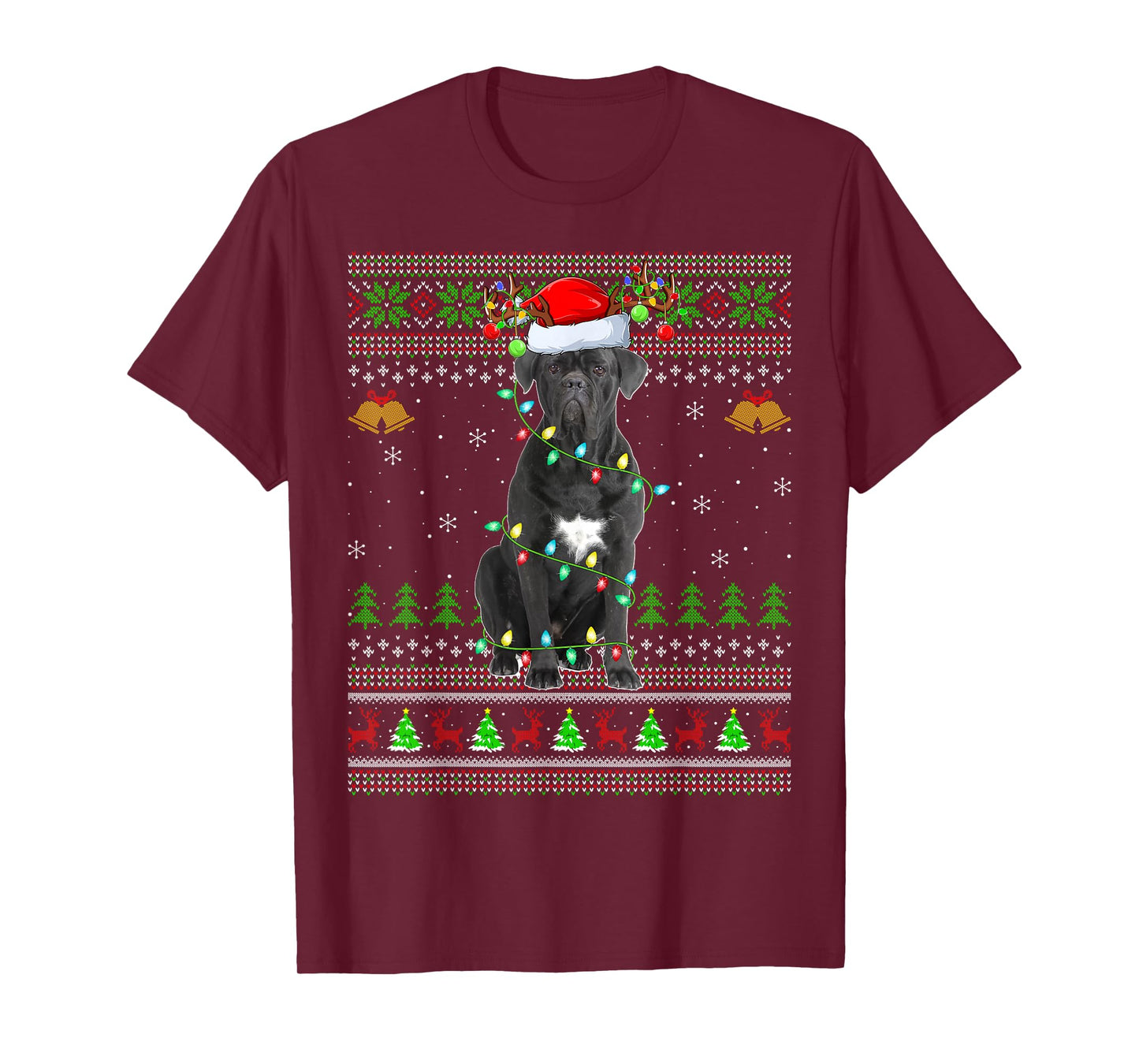 Cane Corso Dog Ugly Christmas Sweaters Holiday Santa Xmas T-Shirt