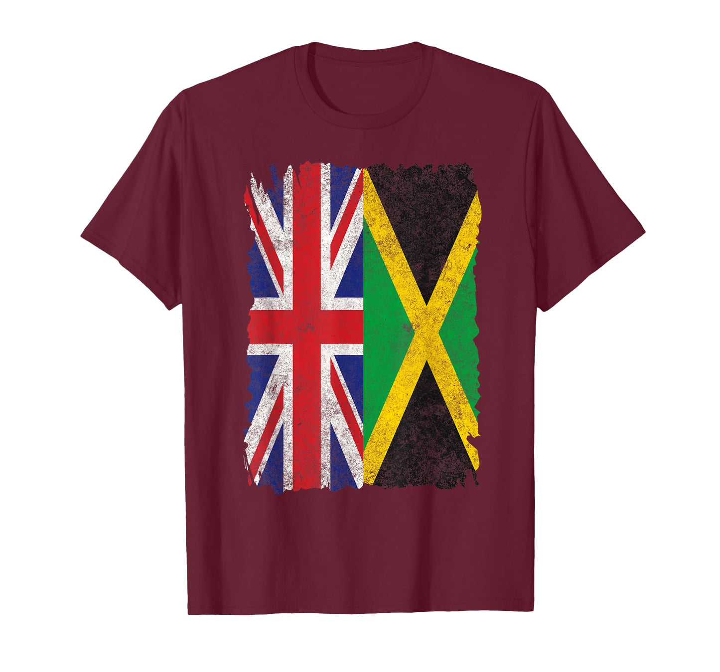 Half Britain And Jamaican British UK Jamaica Flag Men Women T-Shirt