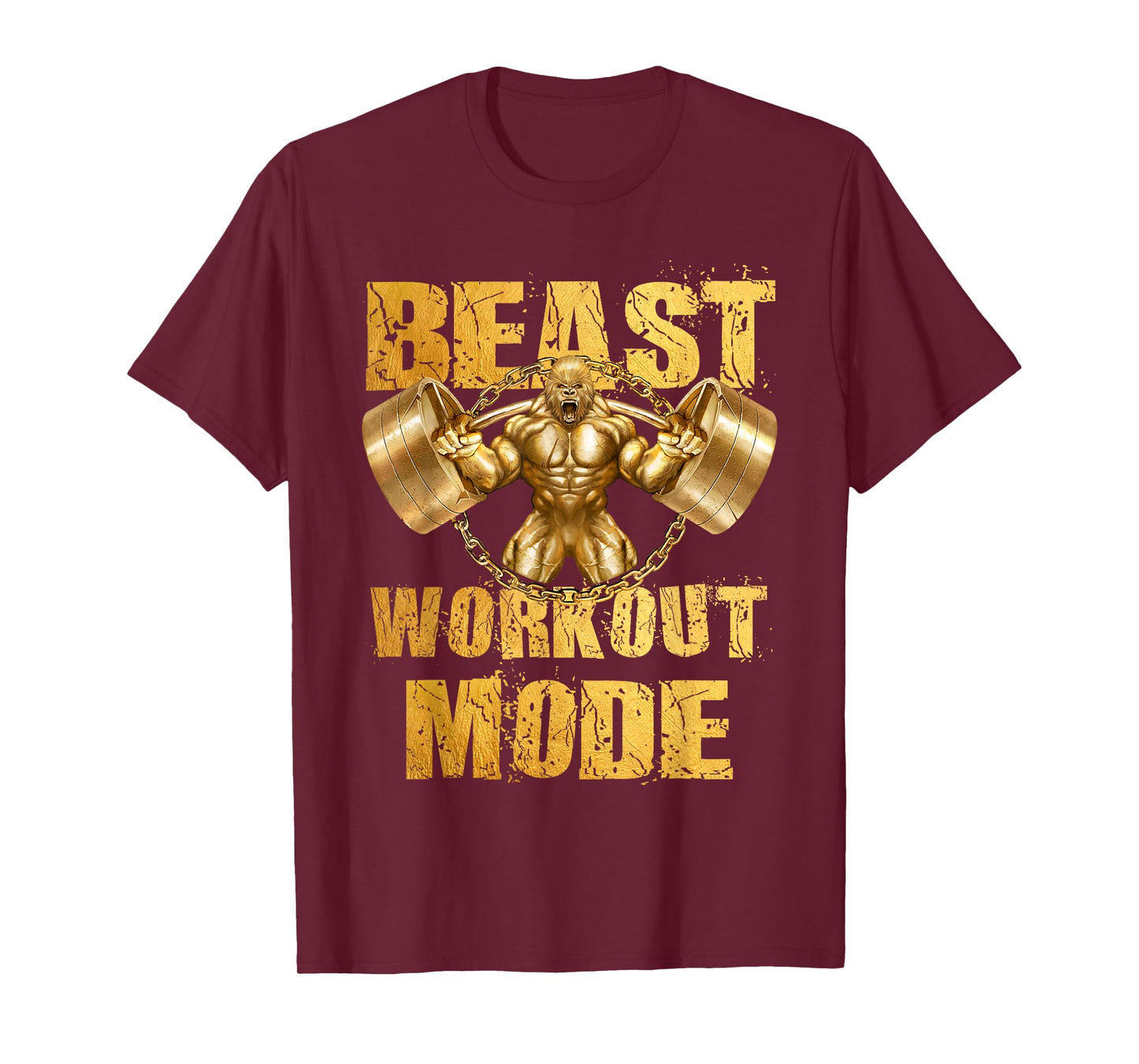 Gorilla Beast Workout Mode Gold Lifting Weights Gym - Gift T-Shirt