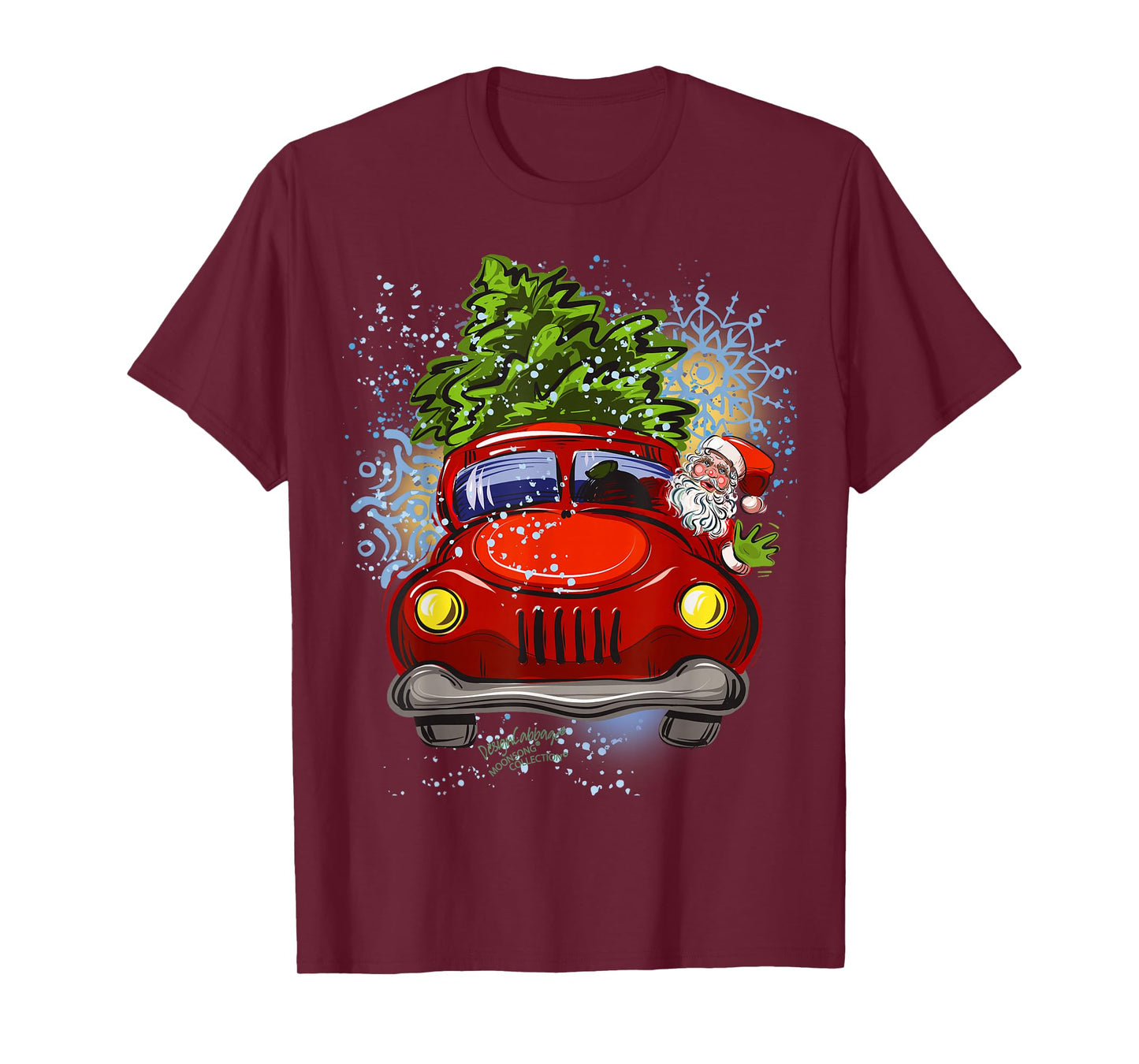 Vintage Santa Christmas Truck Graphic T-Shirt
