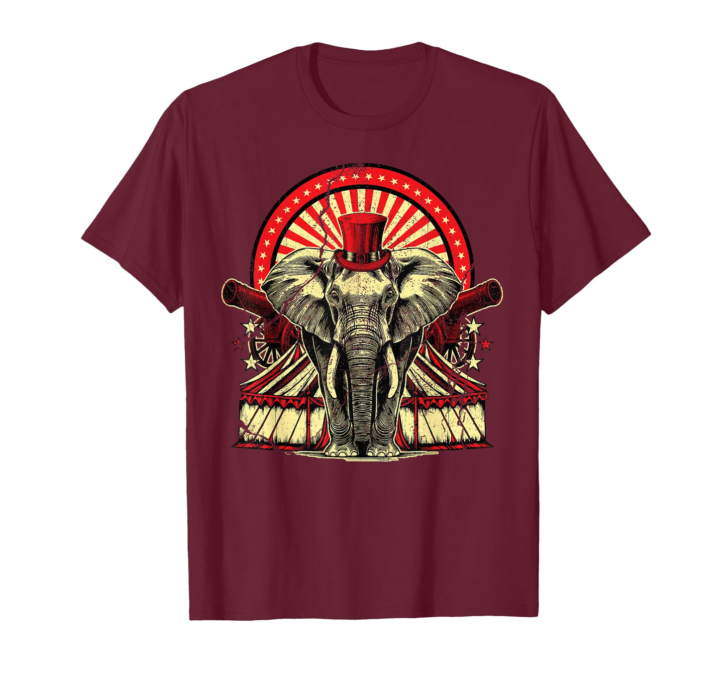 Vintage Circus Elephant Carnival Staff Themed Birthday Retro T-Shirt
