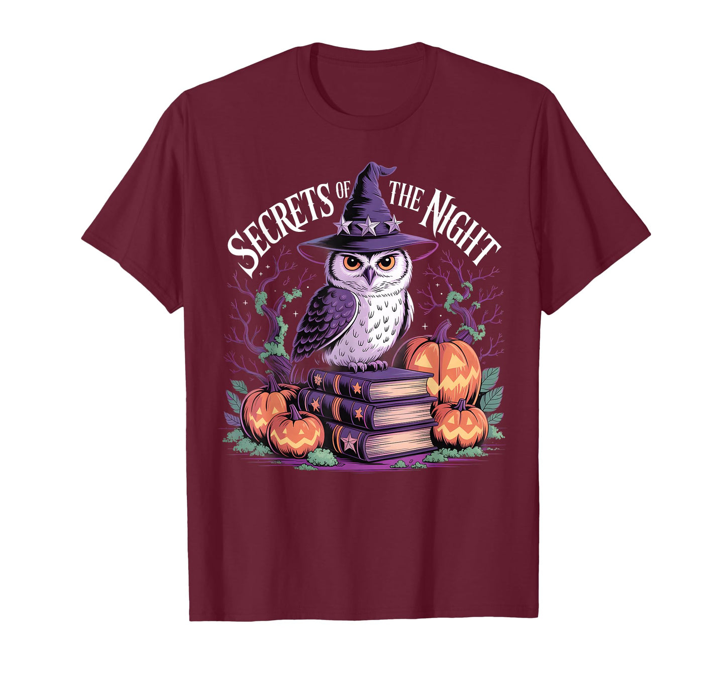 Secrets of The Night Witch Owl Pumpkin Halloween Gothic T-Shirt