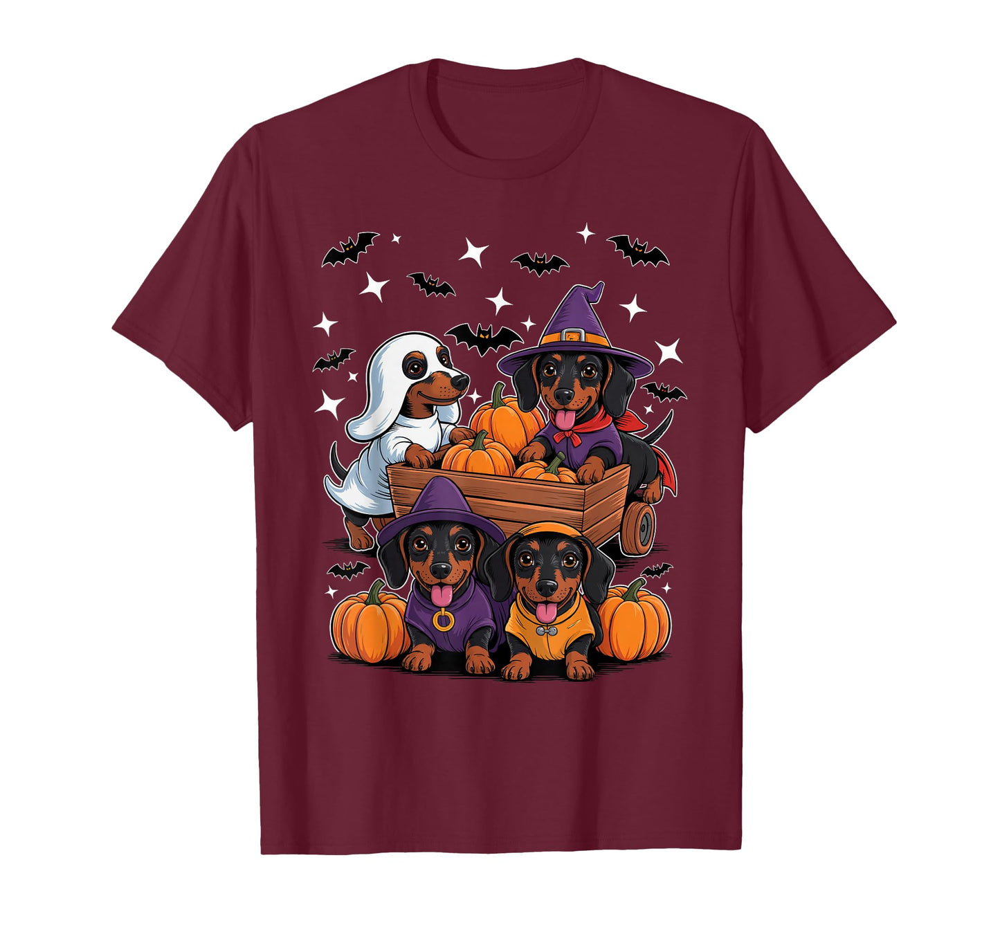 Weiner Dog Witch Happy Halloweenie Cute Halloween Dachshund T-Shirt