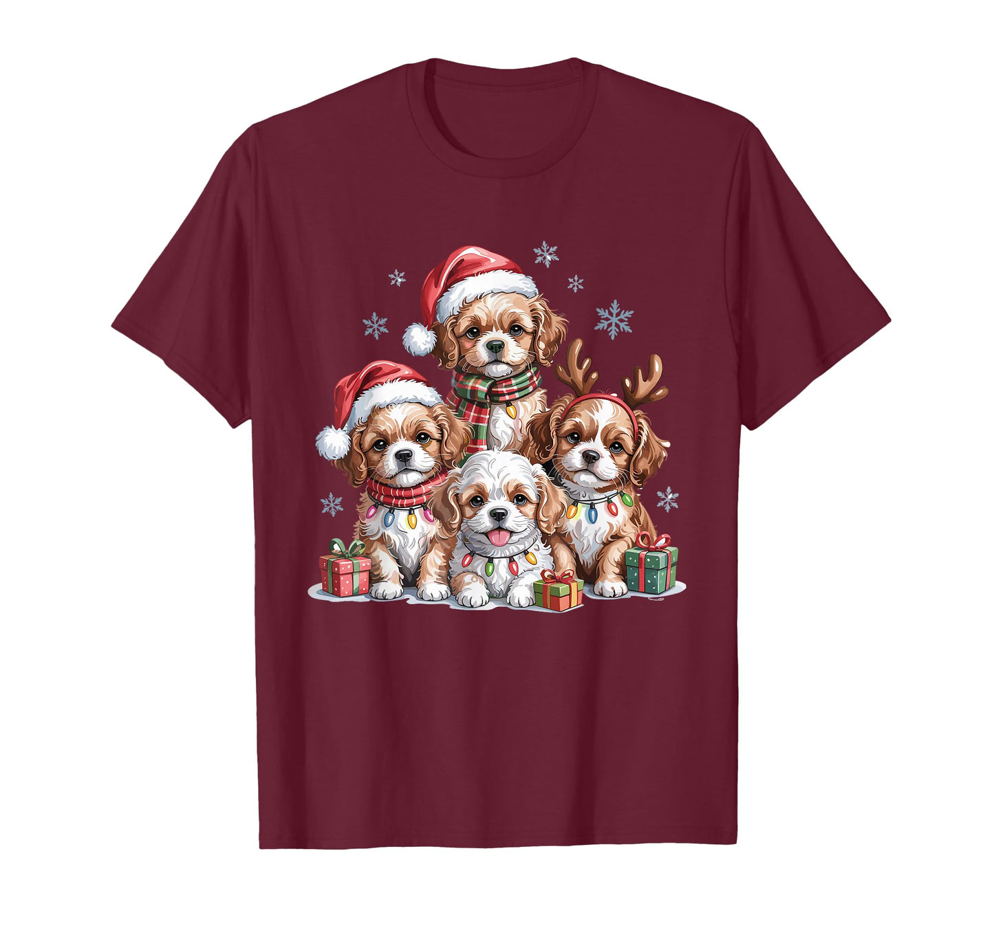 Cute Cavapoo Christmas Puppies Dog Lovers Holiday Pajama T-Shirt
