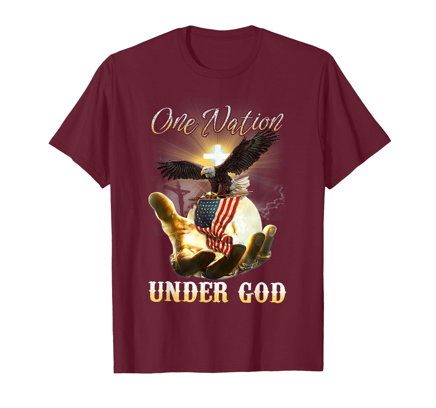Eagle USA Christian Patriot One Nation Under God T-Shirt