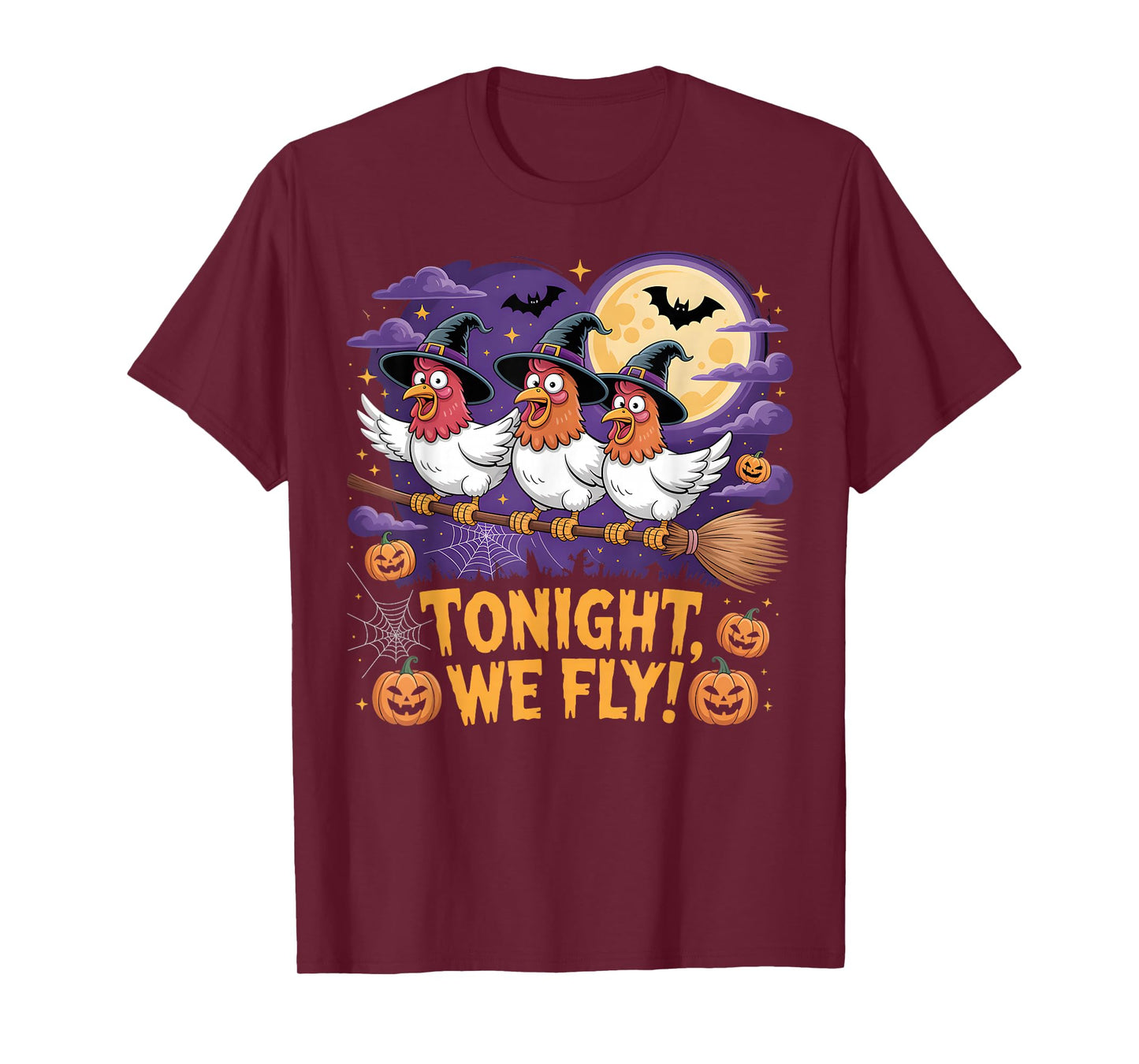 Tonight We Fly Funny Chicken Spooky Season Farm Halloween T-Shirt