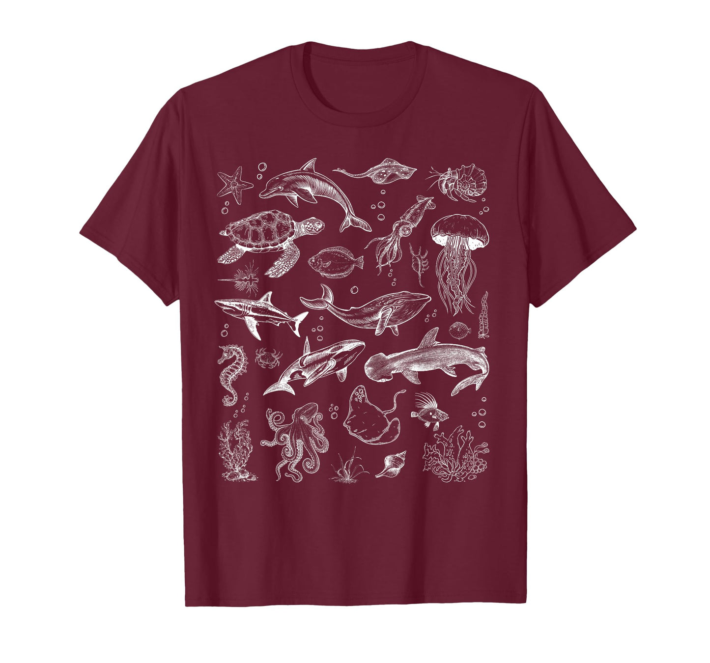 Ocean Wildlife Tattoo Sea Animals 80s 90s Retro Vintage T-Shirt