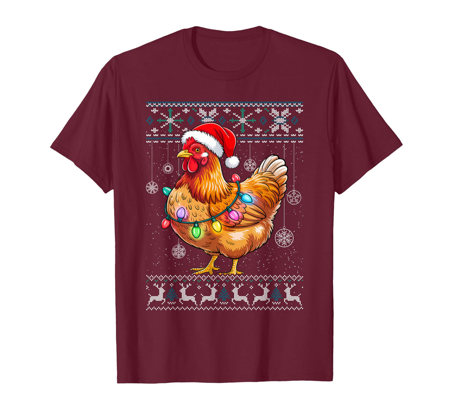 Funny Christmas Santa Chicken Xmas Ugly Sweater T-Shirt