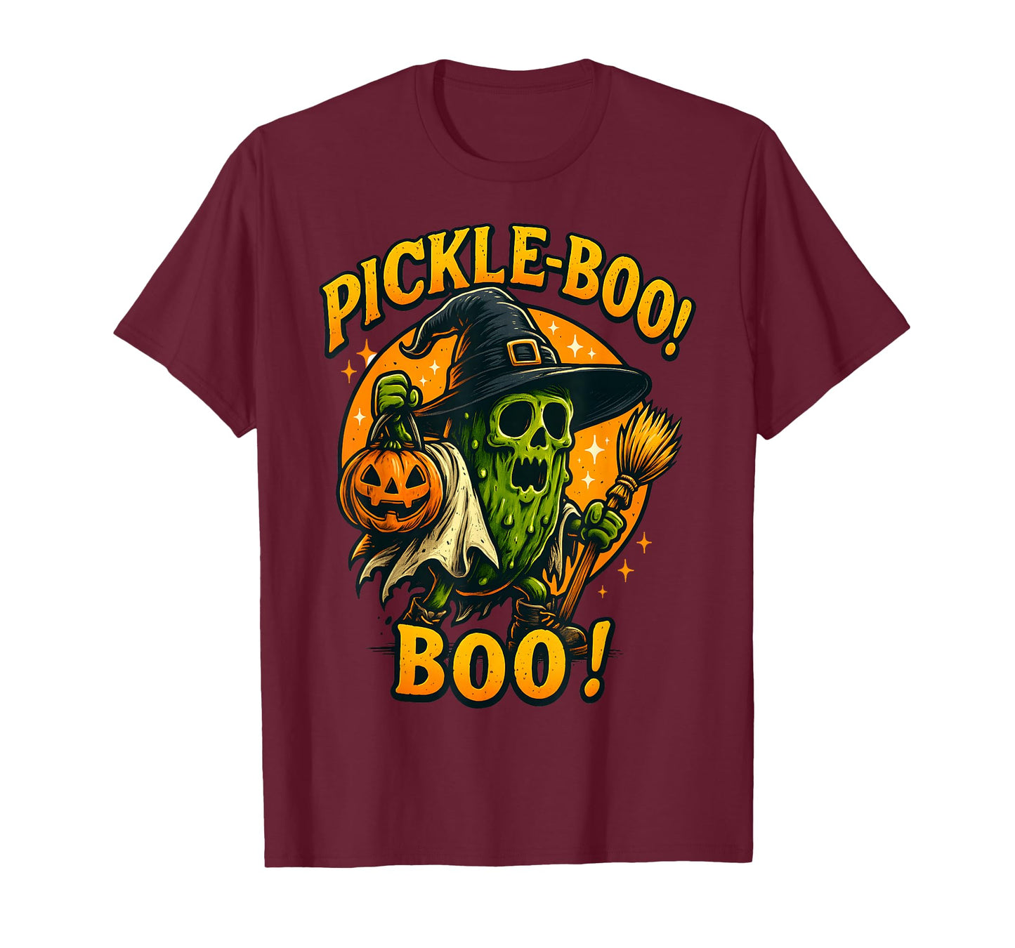 Pickle Boo Funny Halloween Costume Ghost Pickle Pickleball T-Shirt