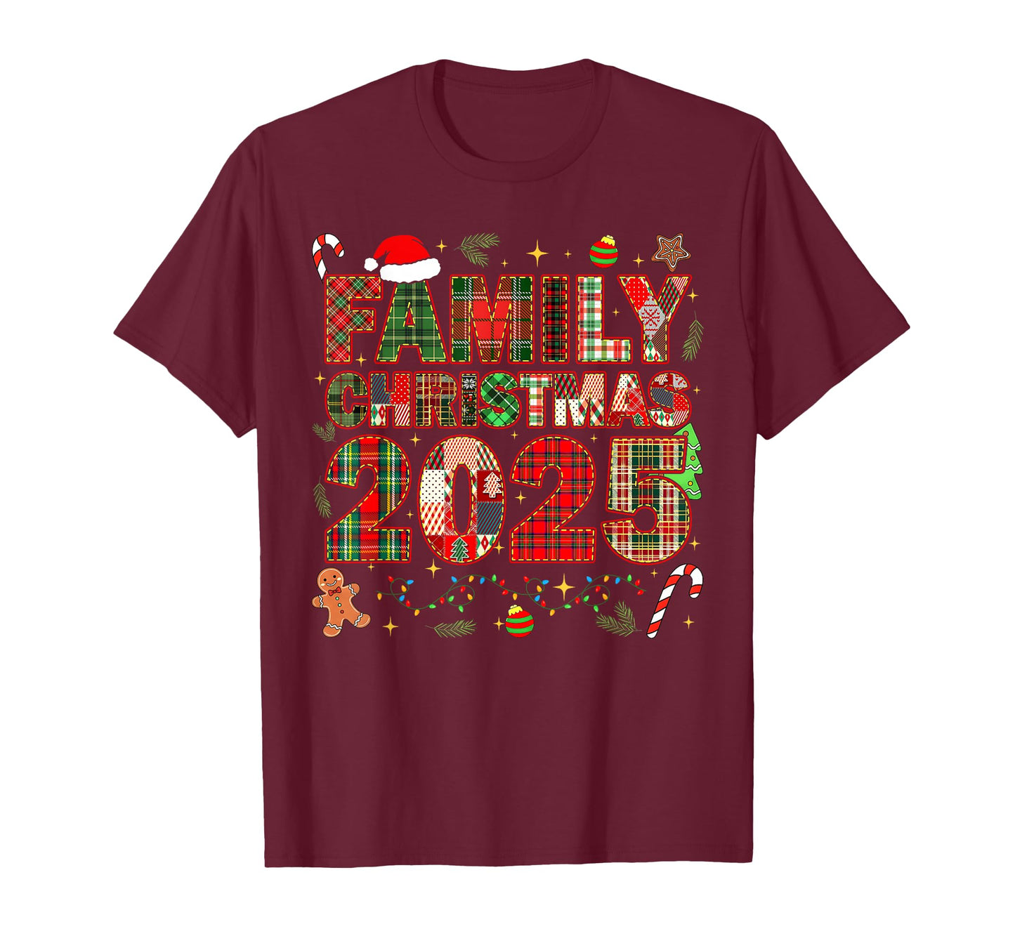 Patchwork Family Christmas 2025 Matching Holiday Pajamas T-Shirt