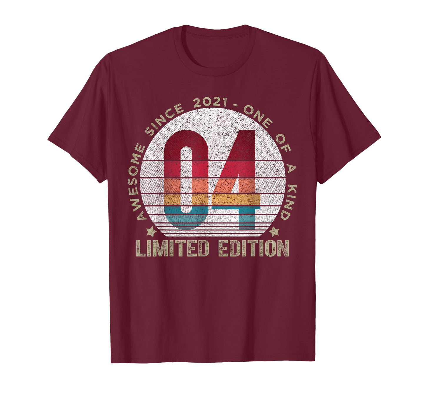 4 Year Old Gifts Vintage 2021 Limited Edition 4th Birthday T-Shirt